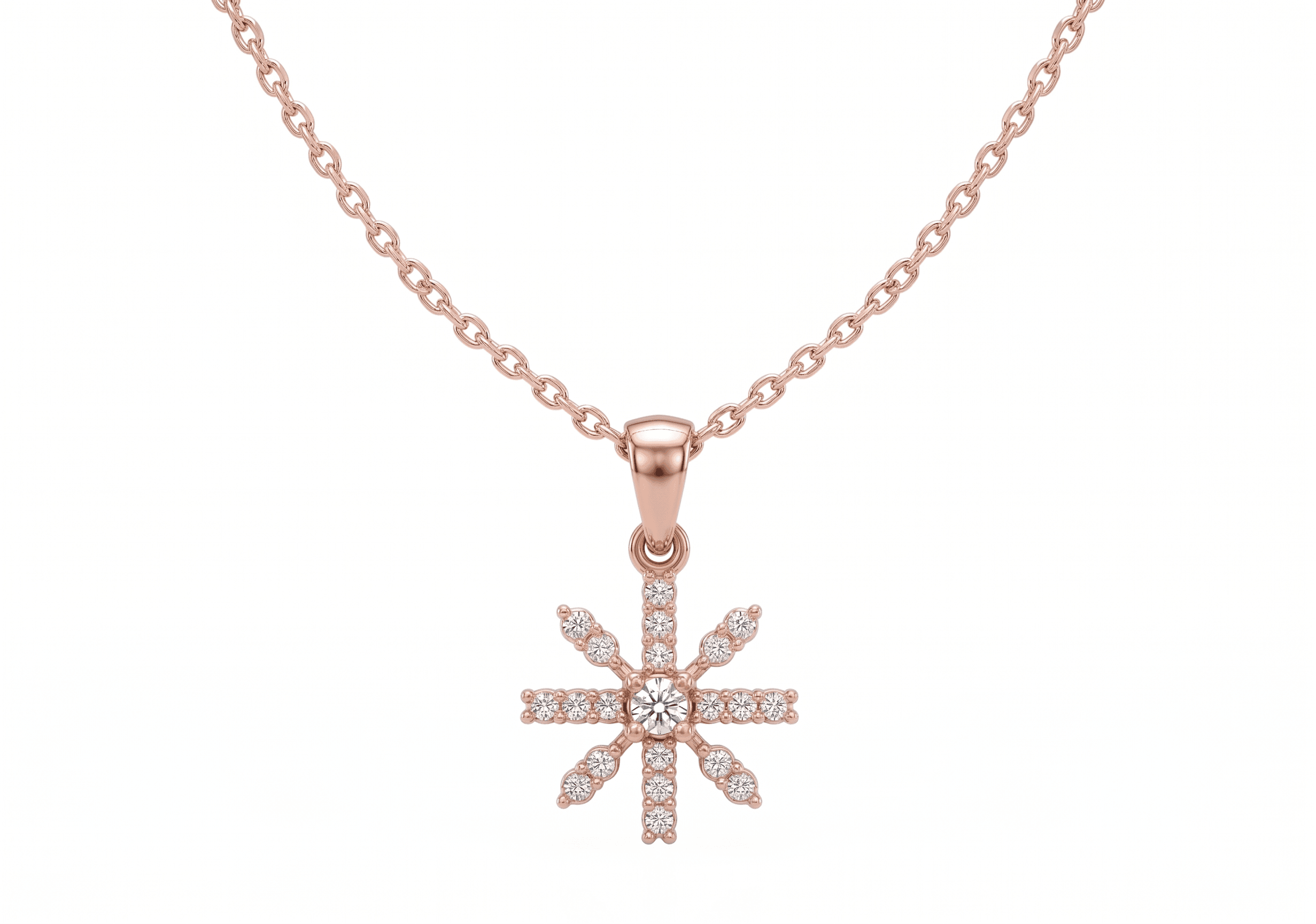 Sunburst pendant , Yellow Gold , 18 K