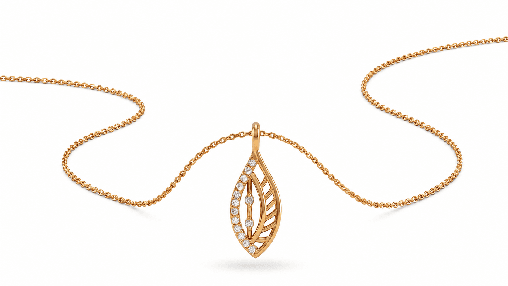 Leaf Glow Pendant , Yellow Gold , 18 K