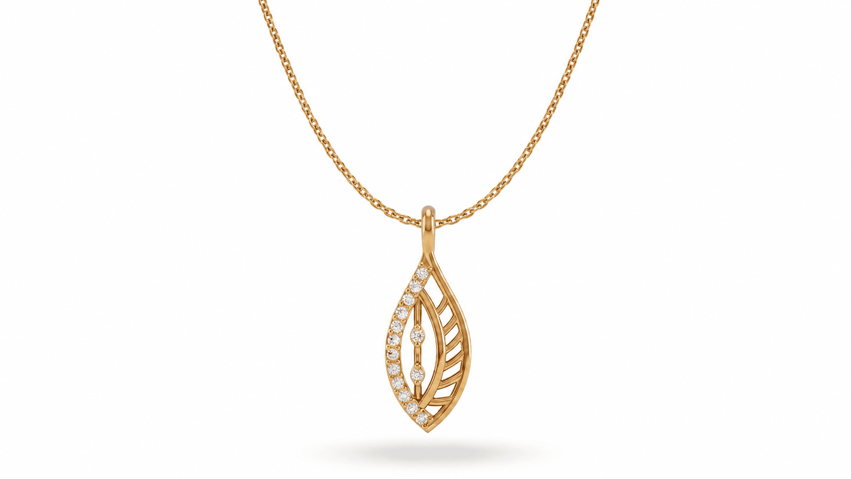 Leaf Glow Pendant , Yellow Gold , 18 K