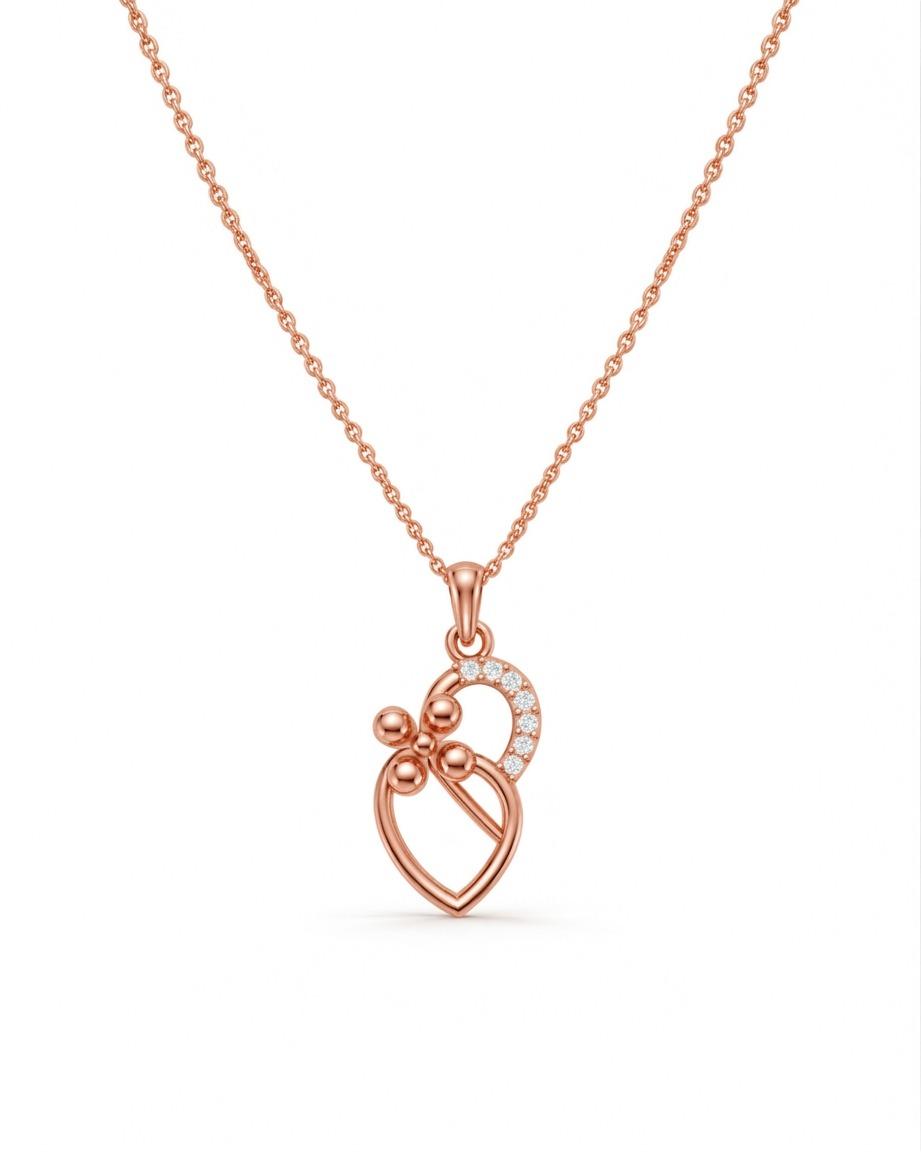 Heartleaf Grace Pendant , Yellow Gold , 18 K