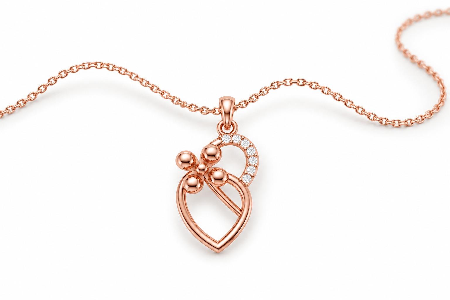 Heartleaf Grace Pendant , Yellow Gold , 18 K