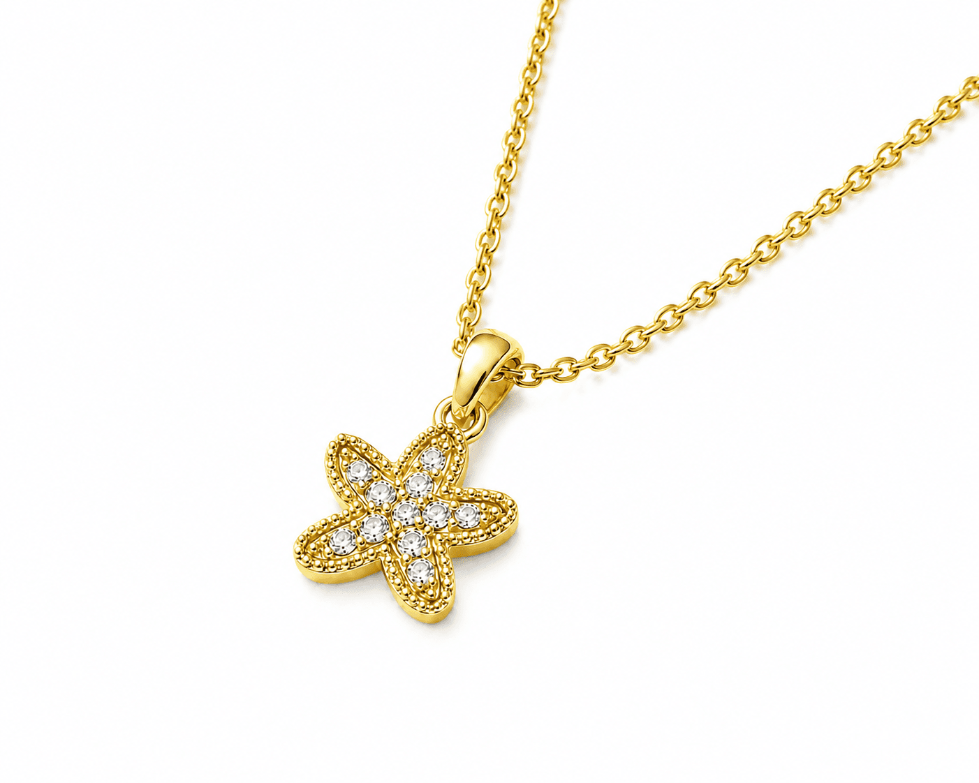 Starfish pendant , Yellow Gold , 18 K