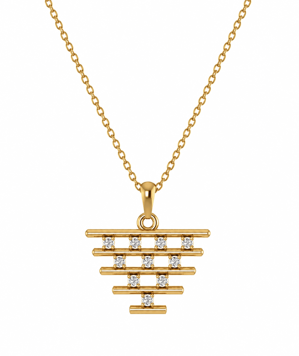 Geometric Spark Pendant , Yellow Gold , 18 K