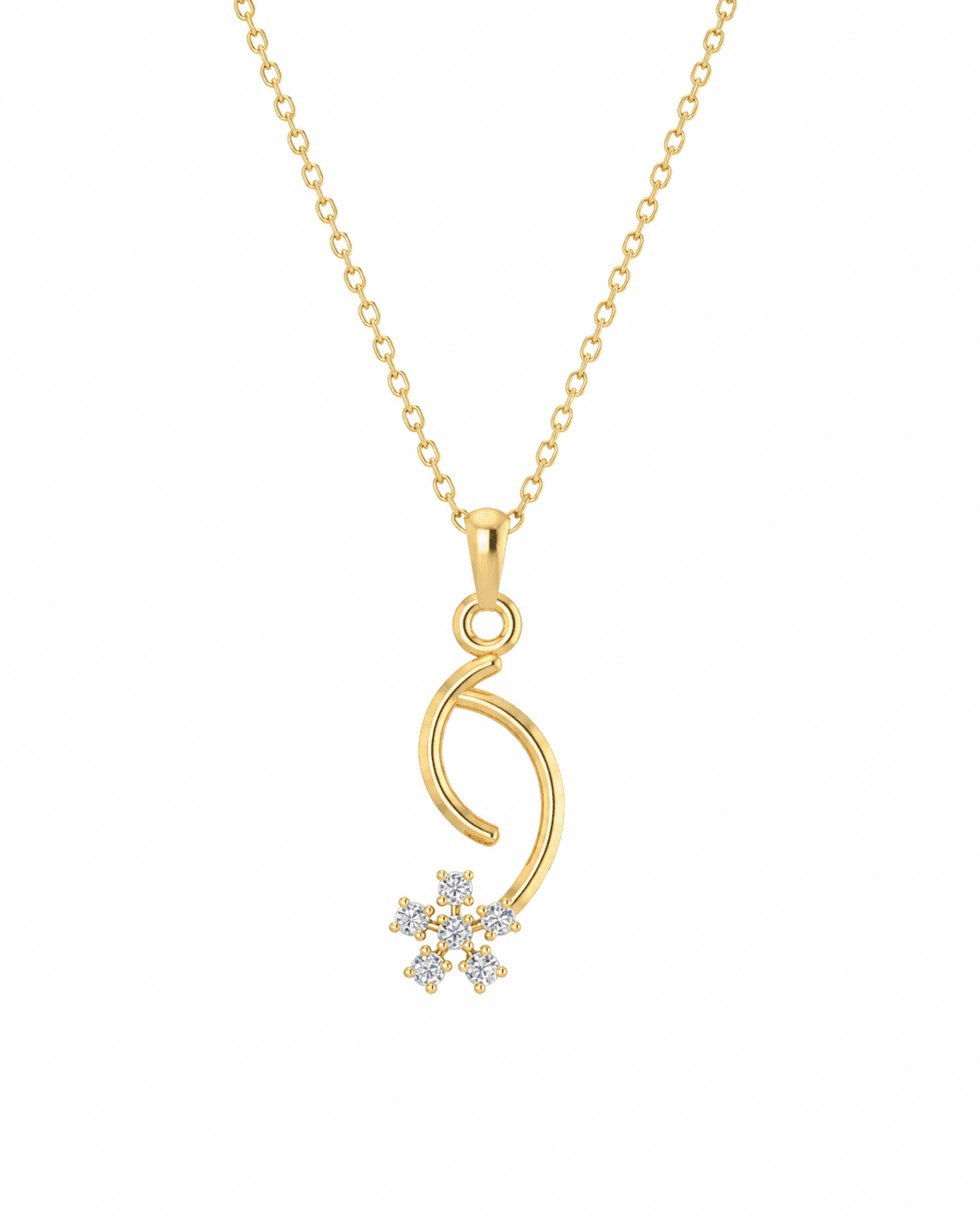 Aurora Flower Pendant , Yellow Gold , 18 K
