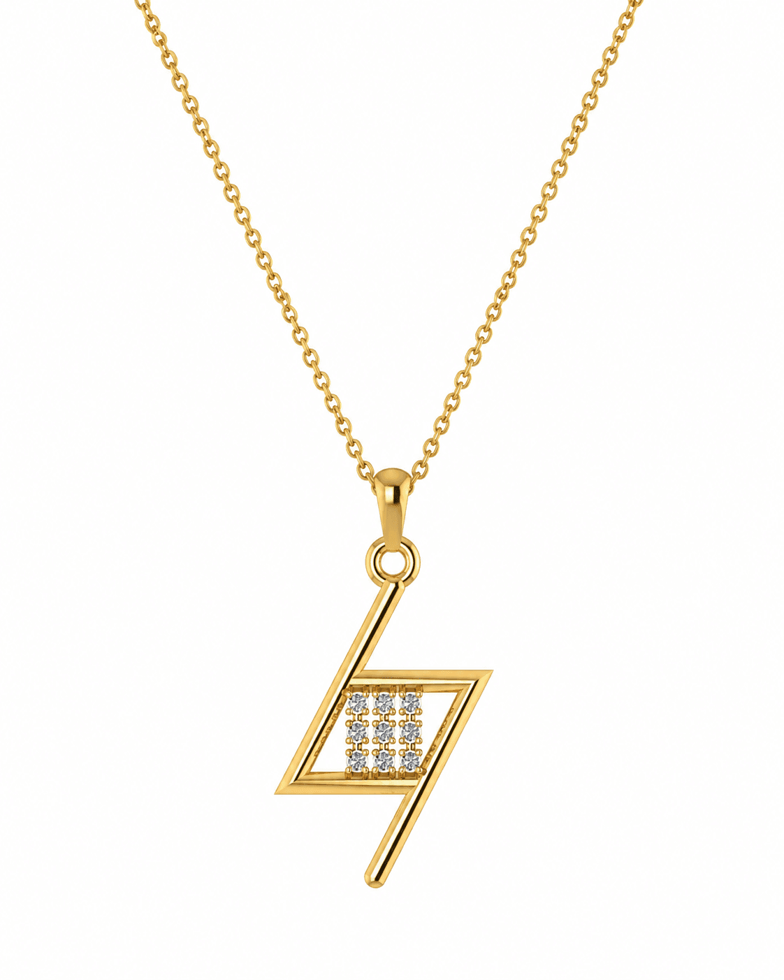 Lightning Bolt Pendant , Yellow Gold , 18 K