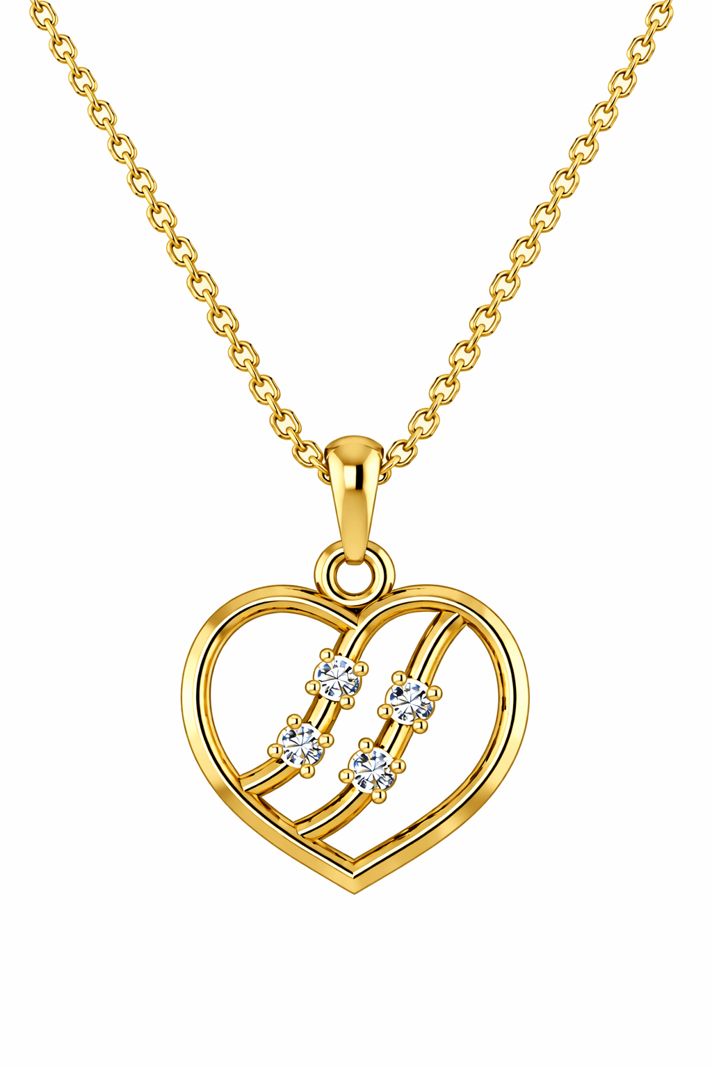 Heart pendant , Yellow Gold , 18 K