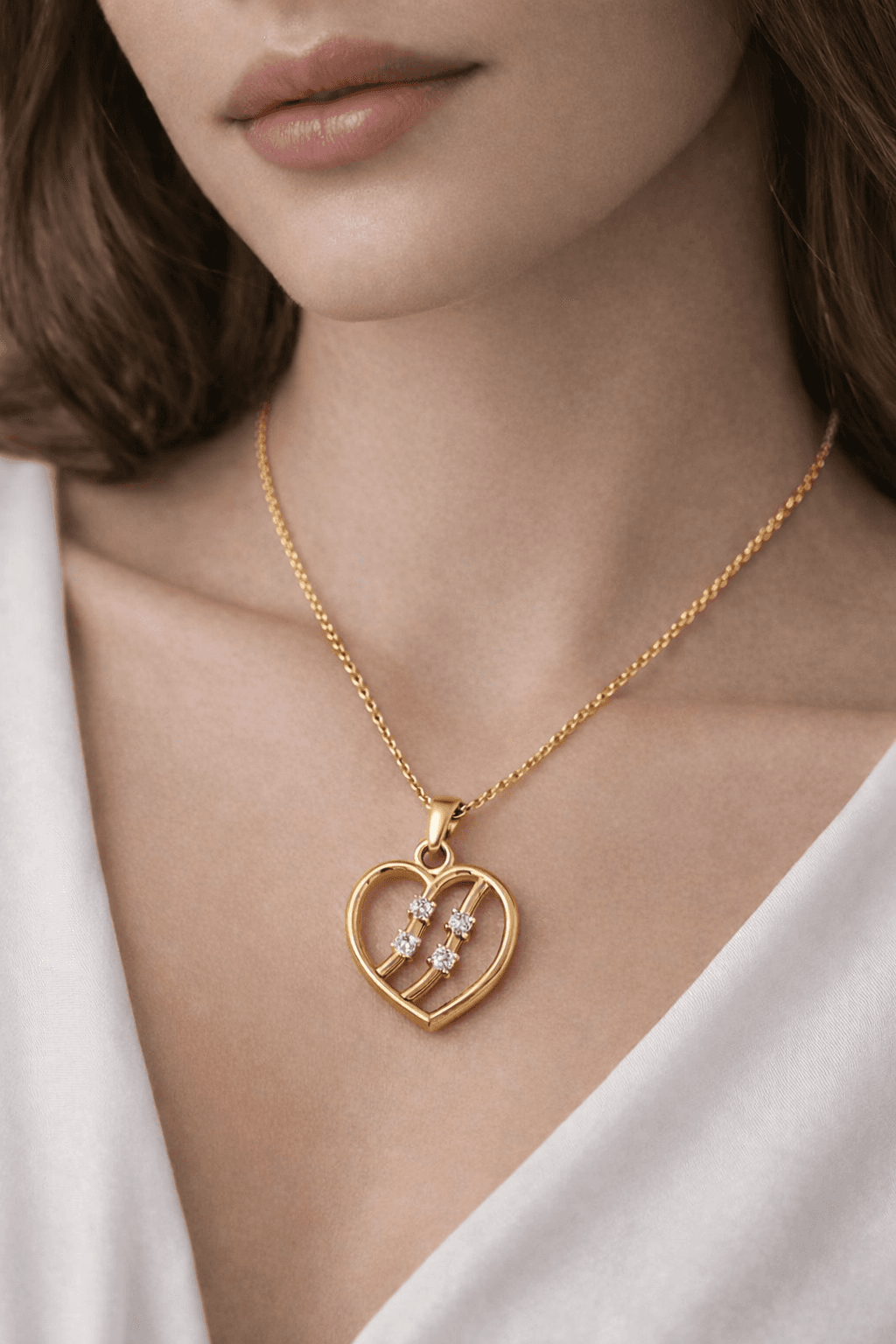 Heart pendant , Yellow Gold , 18 K
