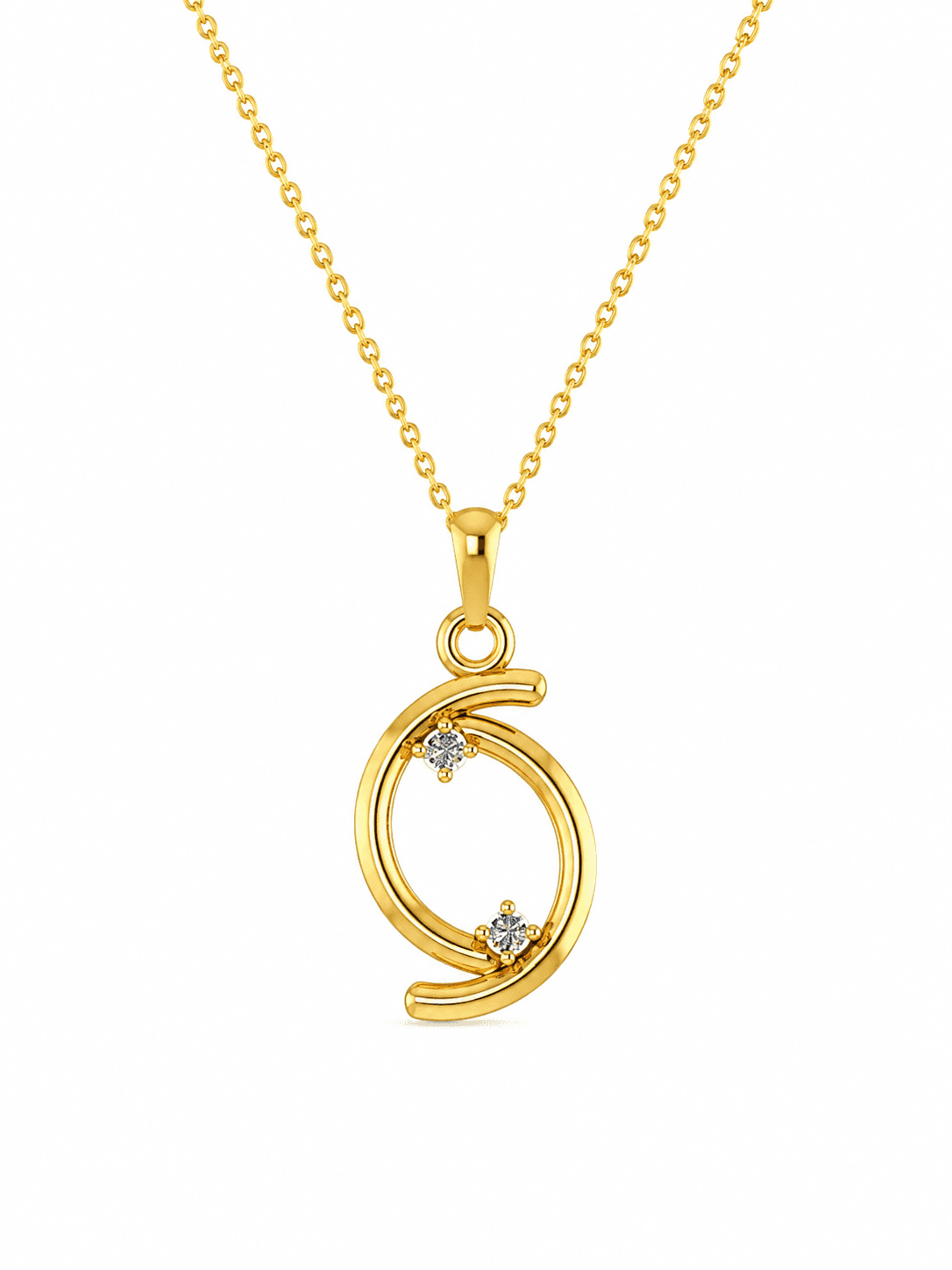 Luna Orbit Pendant , Yellow Gold , 18 K