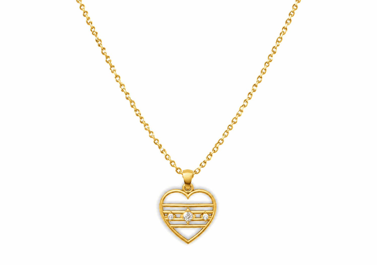 Heart Motif Pendant , Yellow Gold , 18 K