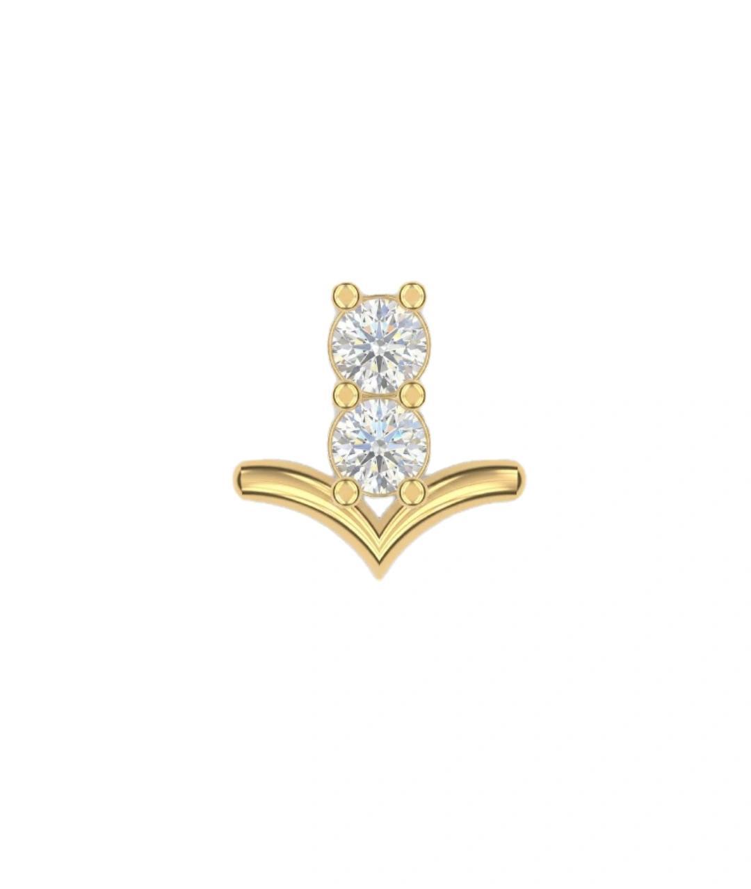 Quince Piercing nose pin , Yellow Gold , 18 K