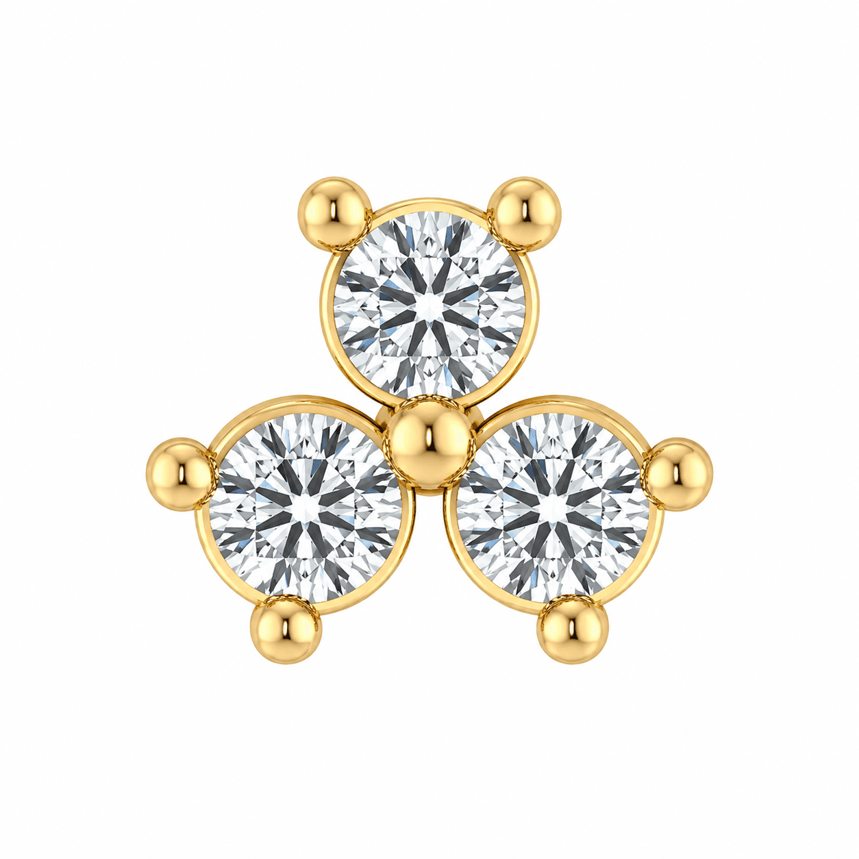 Triora Diamond Nose Pin , Yellow Gold , 18 K