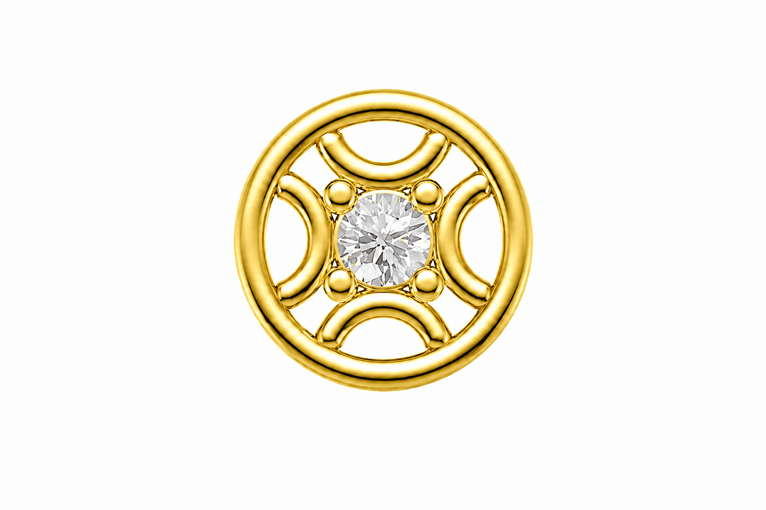Orbit Diamond Nose Pin , Yellow Gold , 18 K
