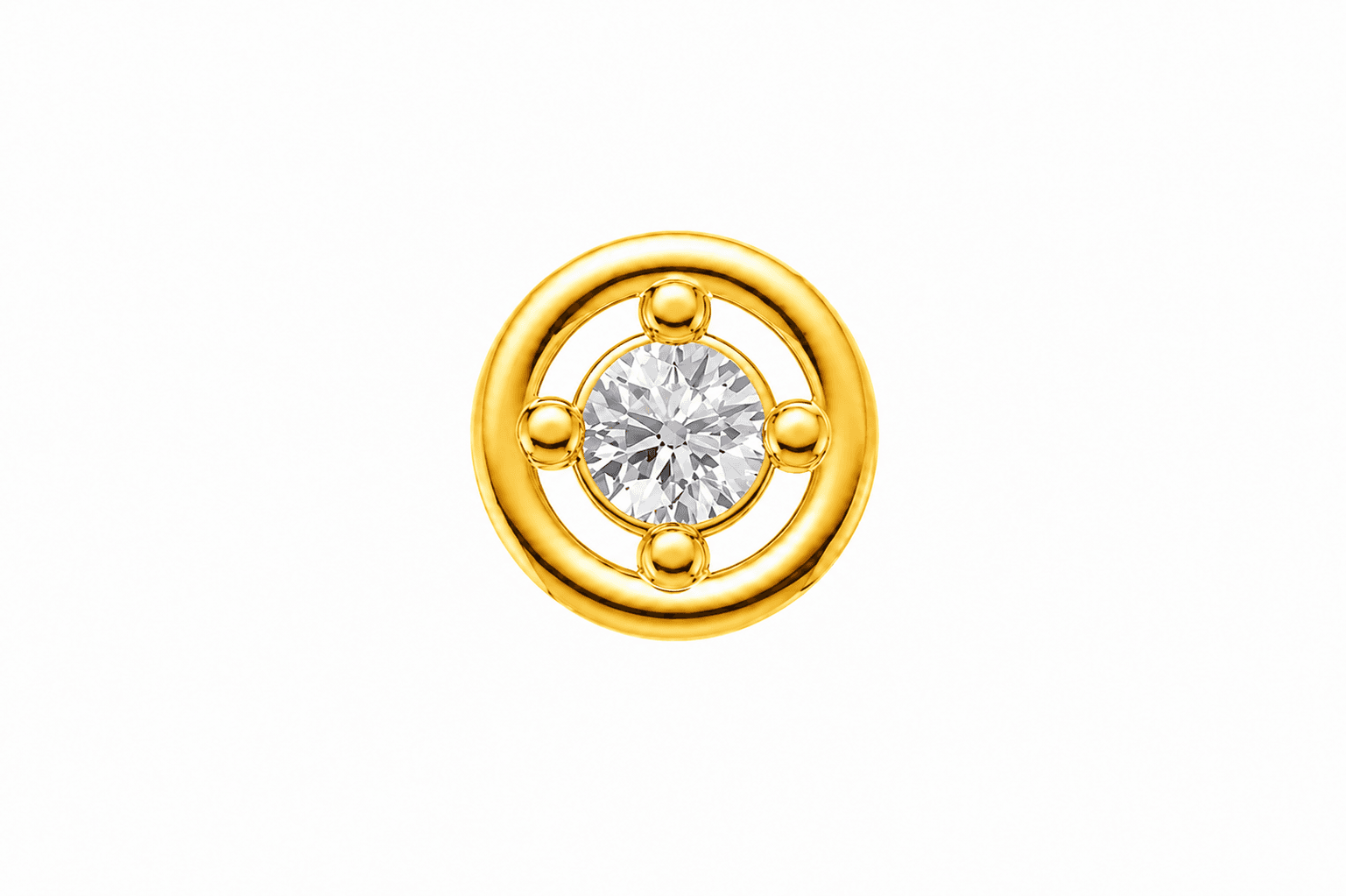 Stellar Diamond Nose Pin , Yellow Gold , 18 K