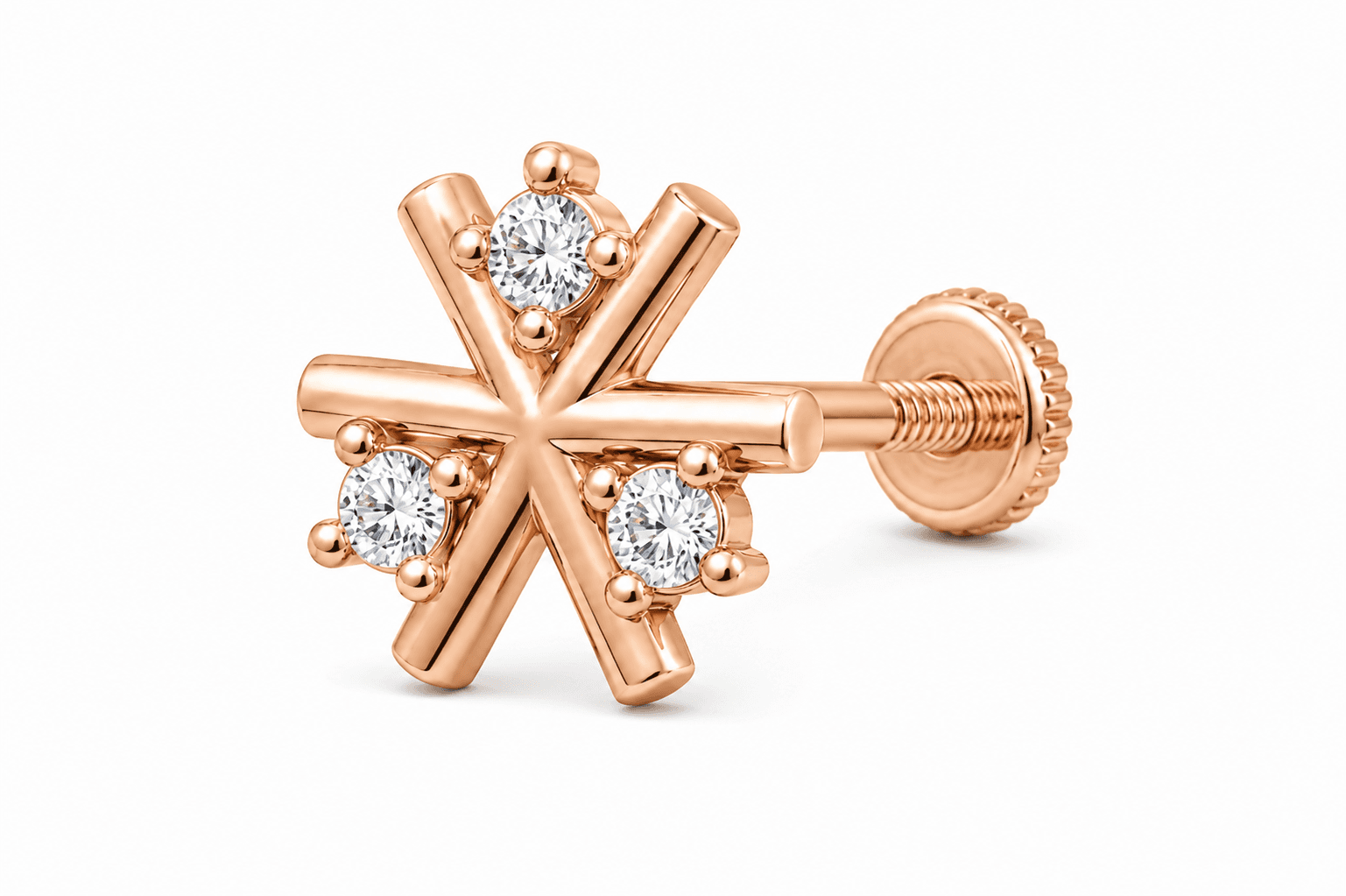 The Prism Linear Nosepin , Yellow Gold , 18 K