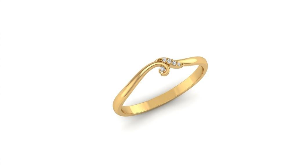 Swirl Diamond Ring , 7MM , 18 K , Yellow Gold