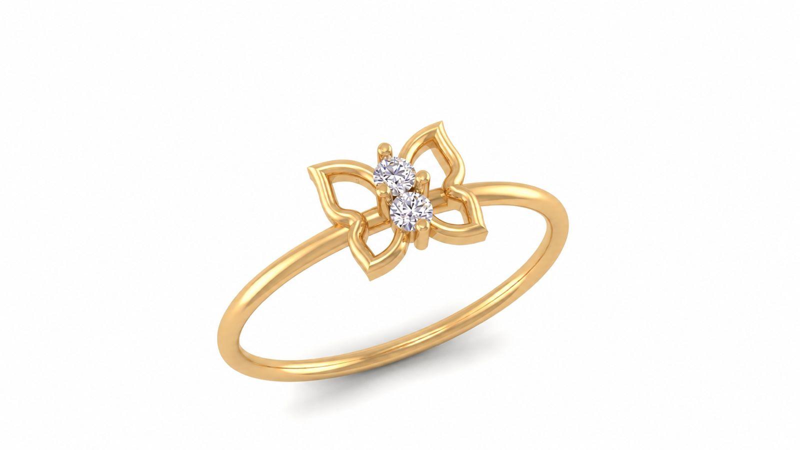Butterfly Ring , 7MM , 18 K , Yellow Gold