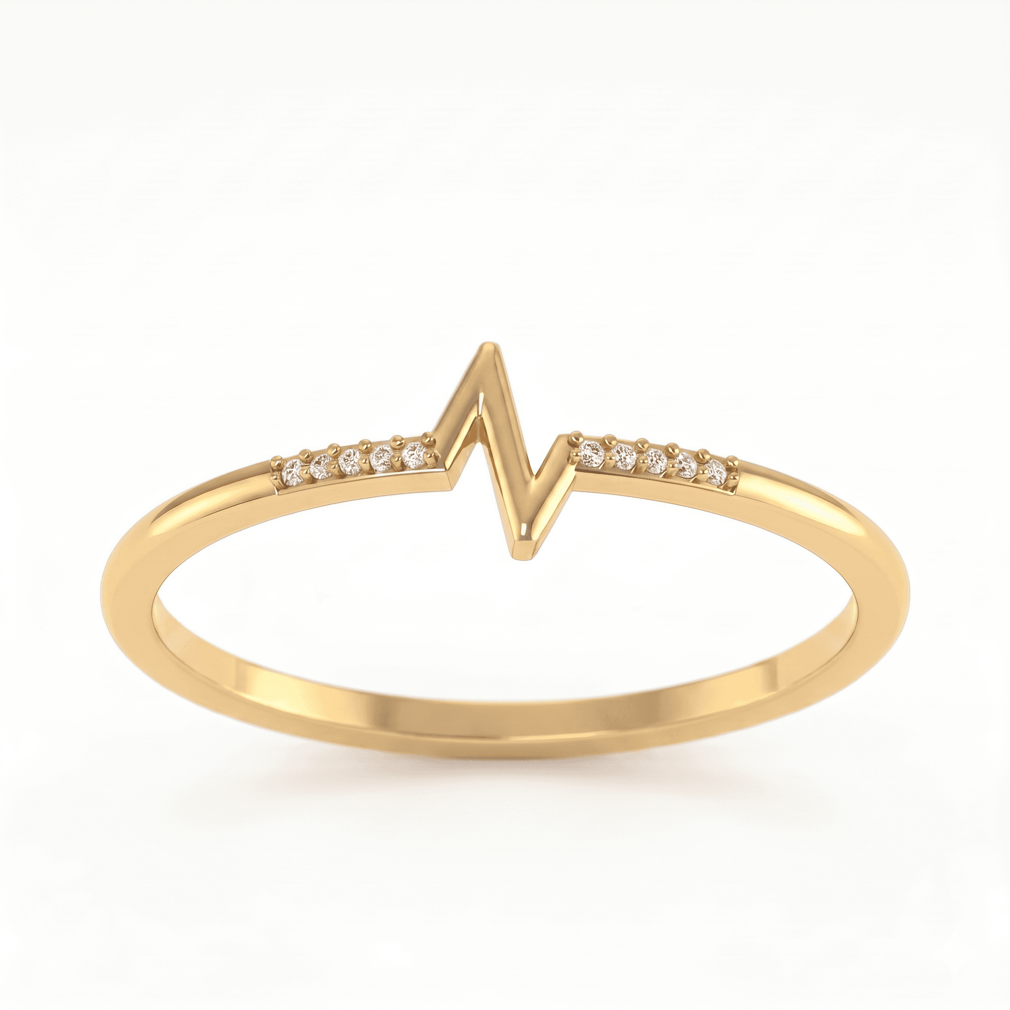 heartbeat ring , 7MM , 18 K , Yellow Gold