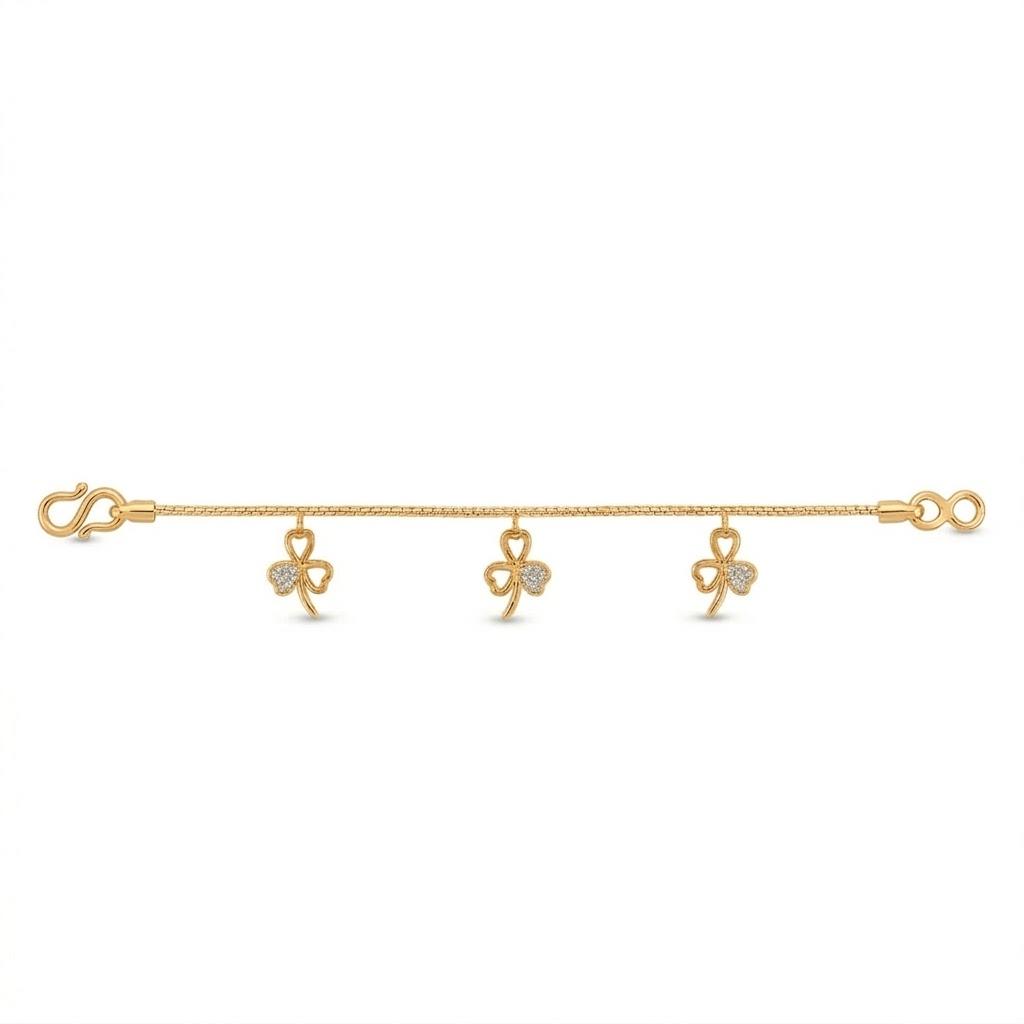 Charm Diamond Bracelet , 5.5 Inch , Yellow Gold , 18 K