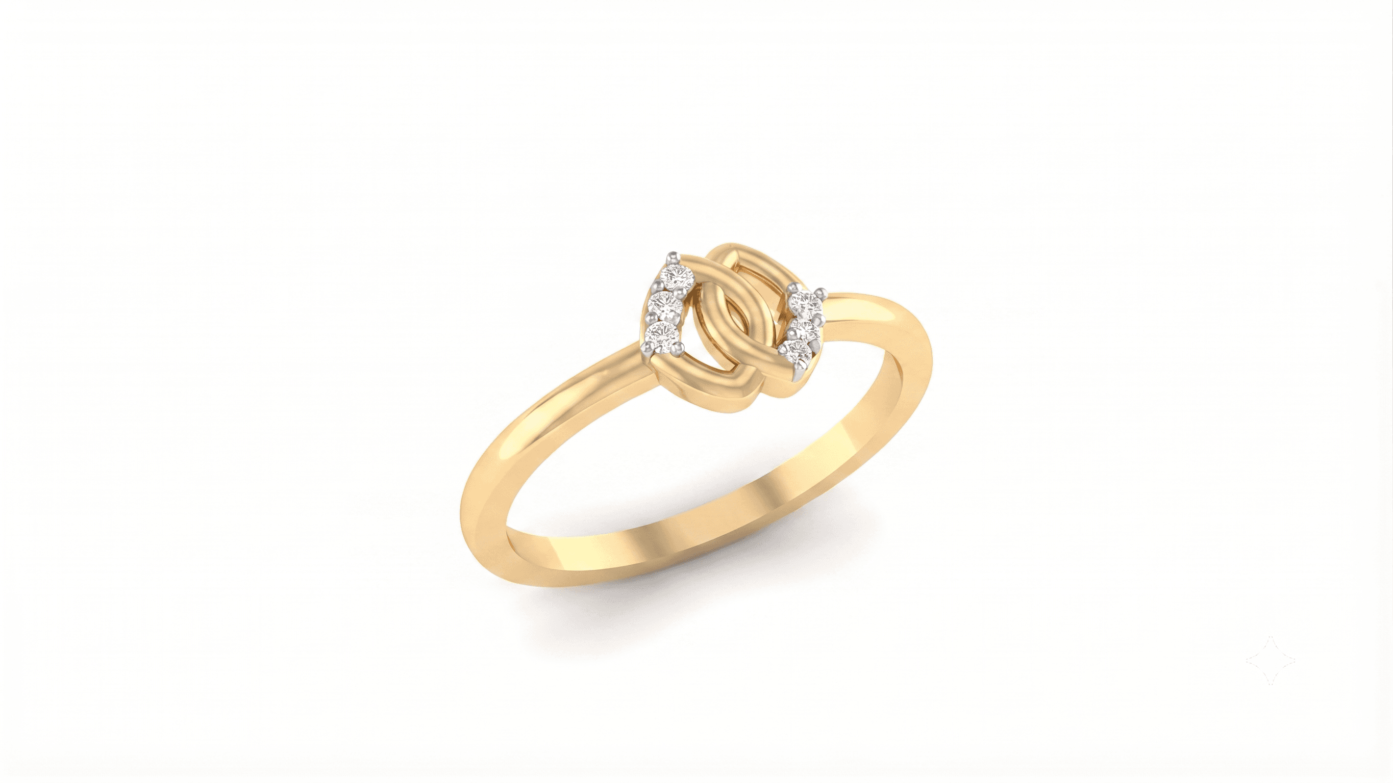 Twined Grace Diamond Ring , 7MM , 18 K , Yellow Gold