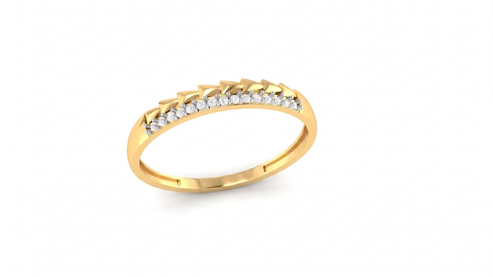 Auric Arrow Diamond Ring , 7MM , 18 K , Yellow Gold