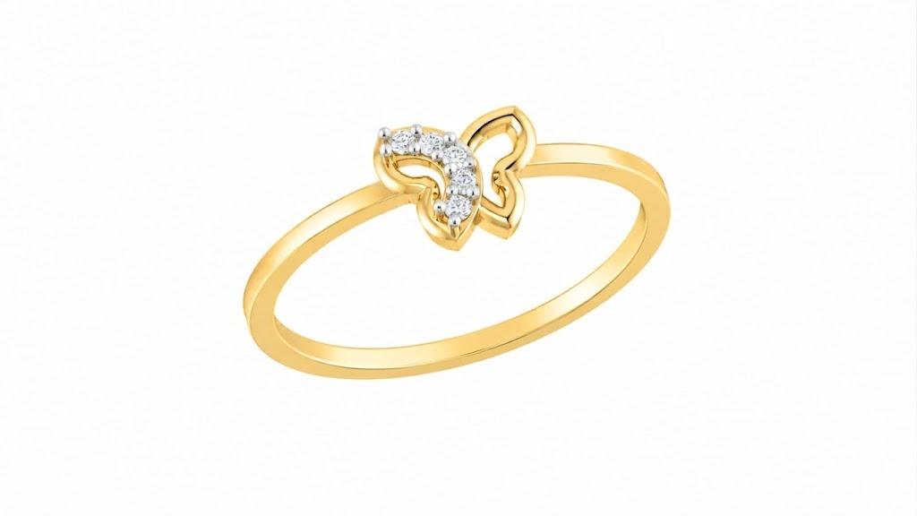 Flutter Grace Diamond Ring , 7MM , 18 K , Yellow Gold
