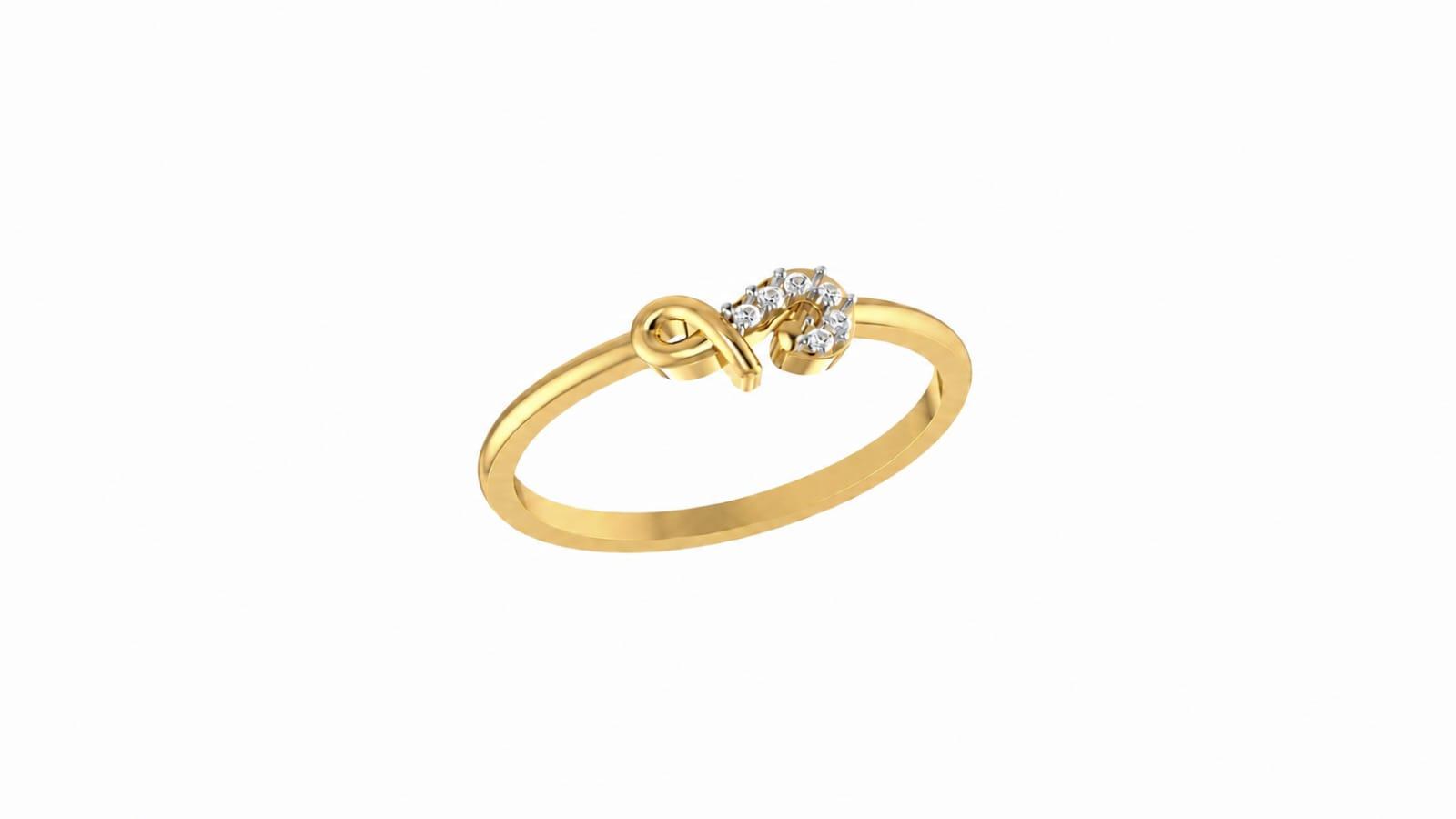Infinity Twist Diamond Ring , 7MM , 18 K , Yellow Gold