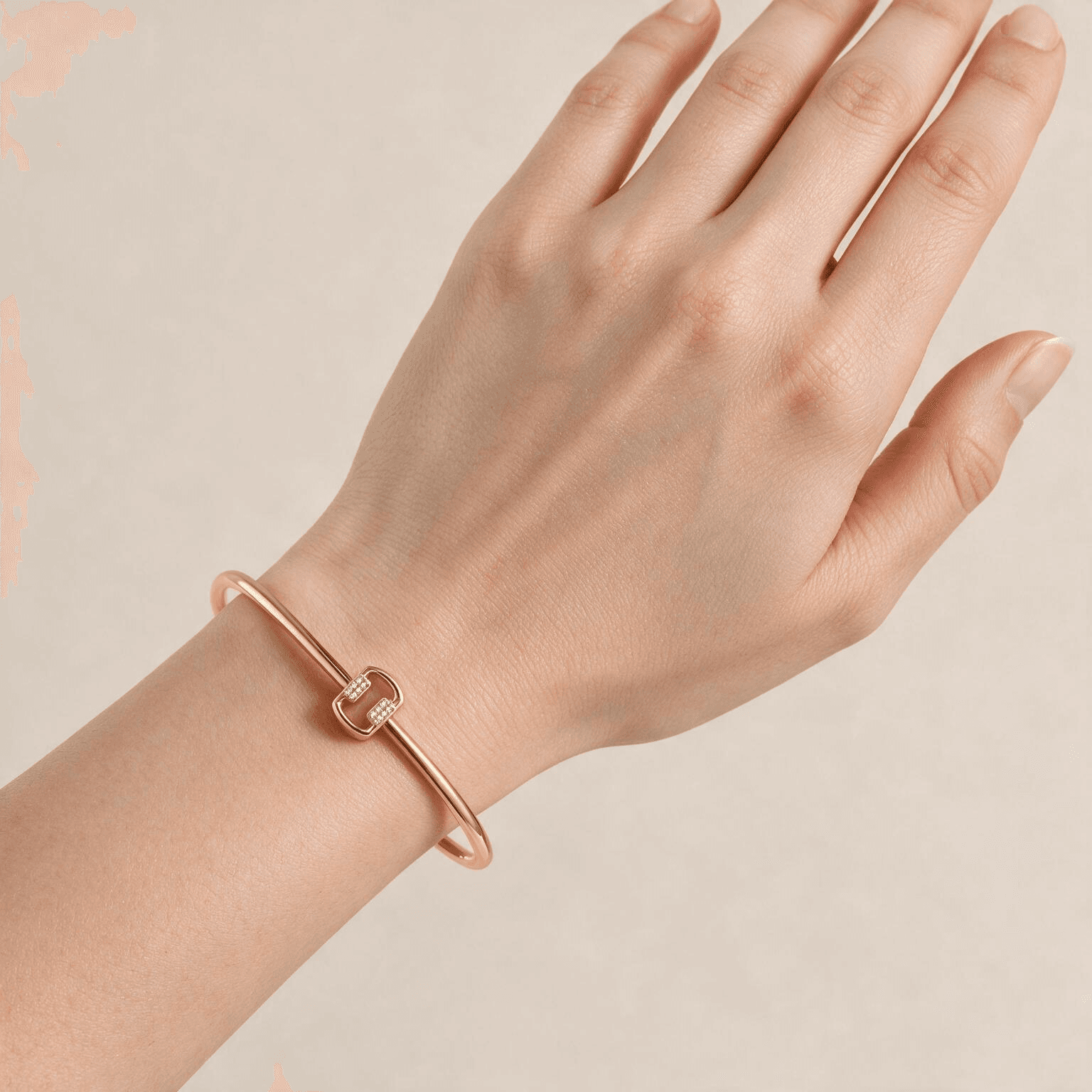 Luxe Diamond Bangle , Yellow Gold , 1.2 Inch , 18 K