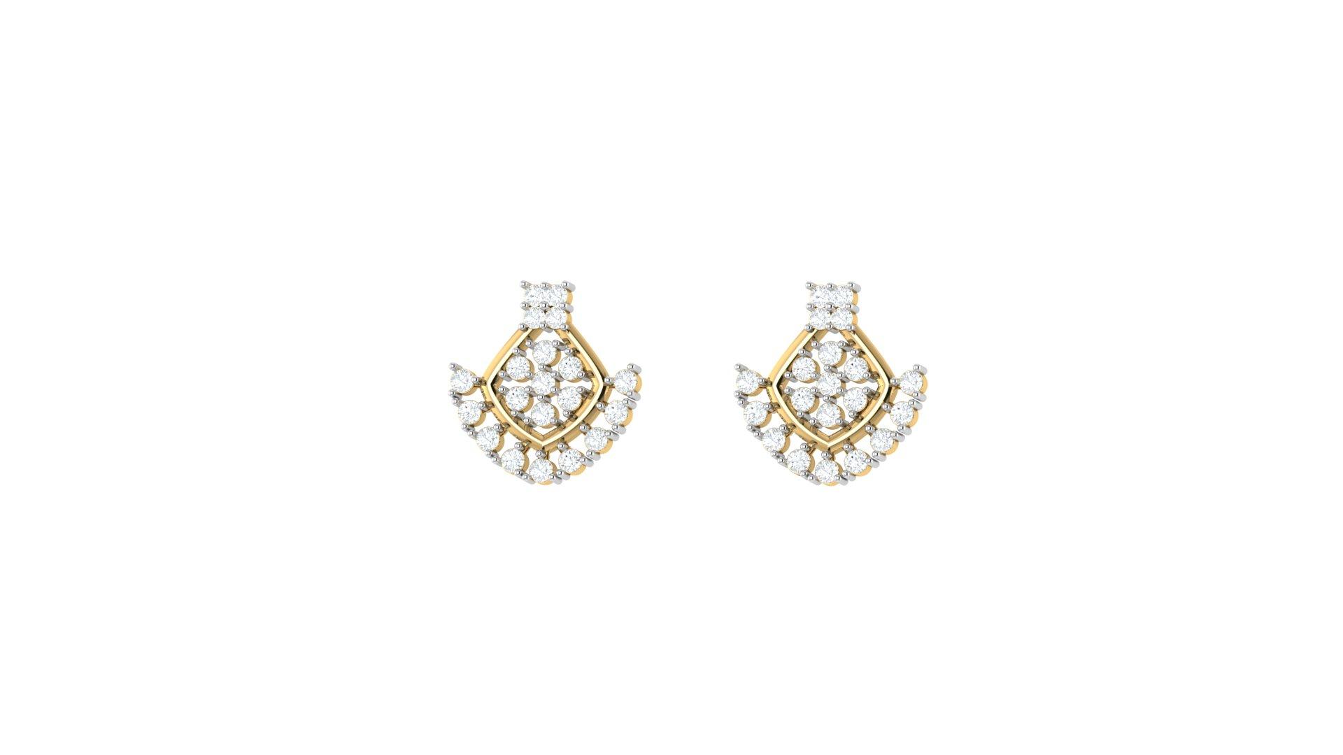 Pear Diamond Earrings , Yellow Gold , 18 K