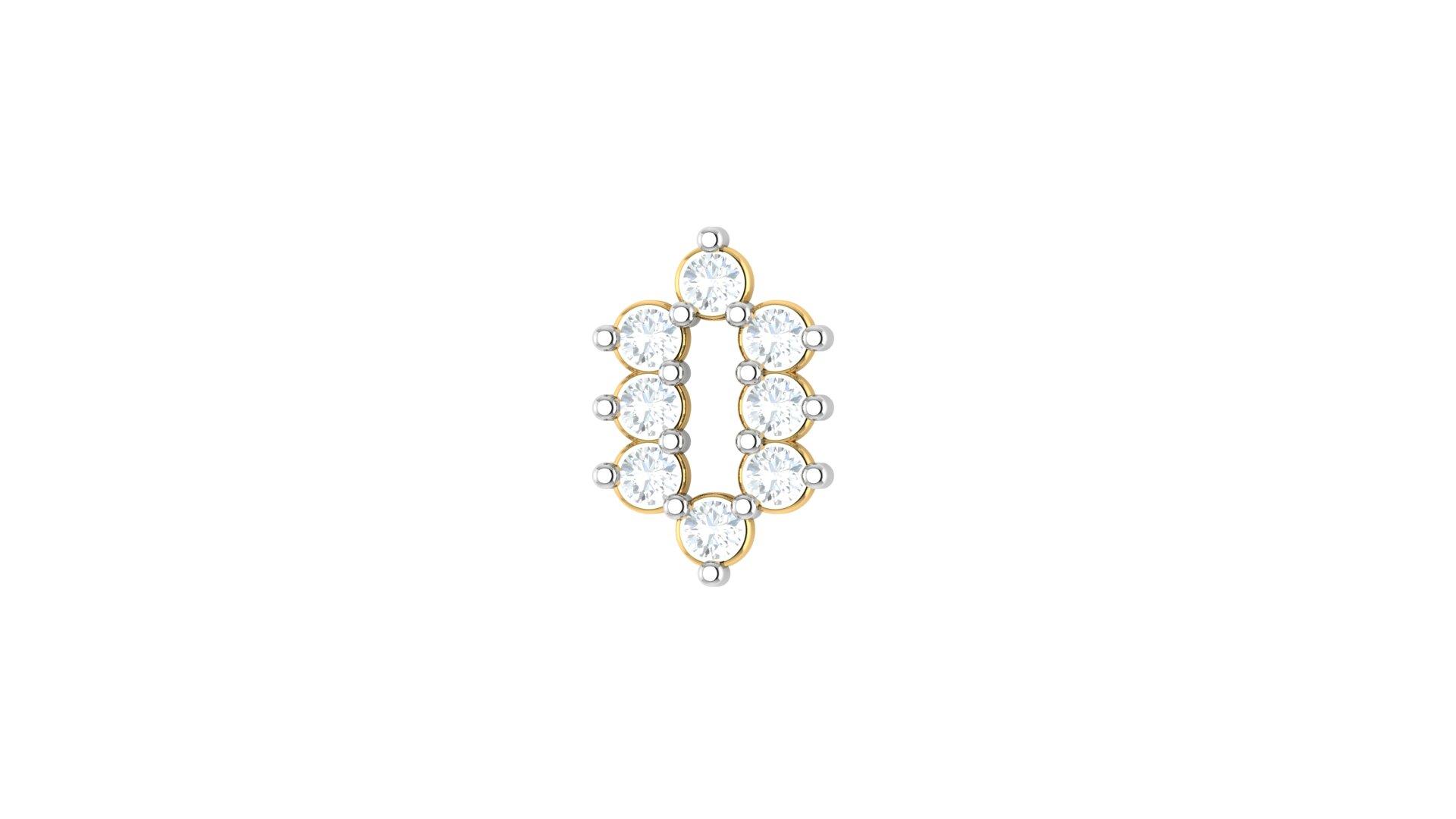 Cluster Diamond Nose Pin , Yellow Gold , 18 K