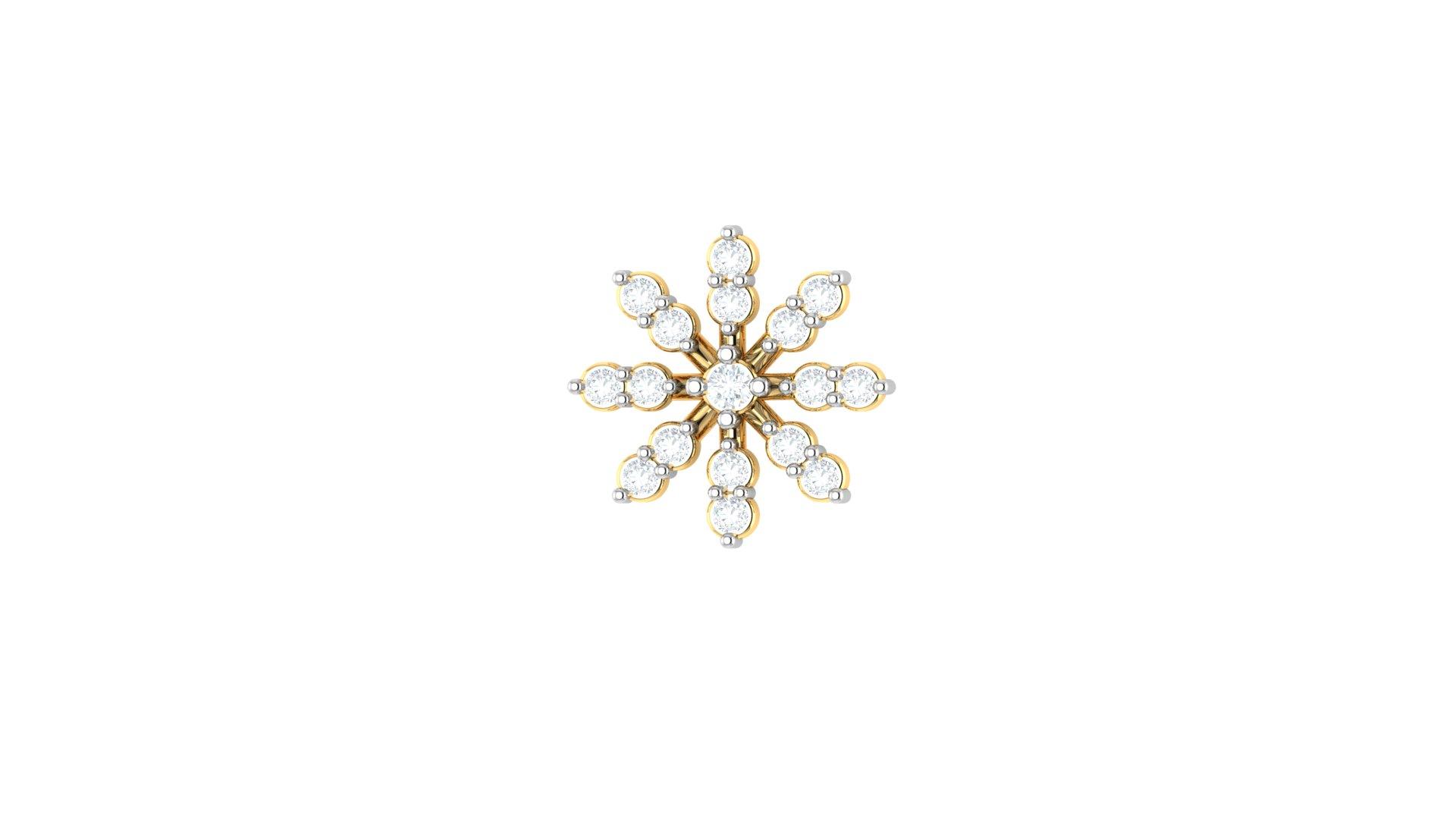 Celestia Floral Diamond Nosepin , Yellow Gold , 18 K