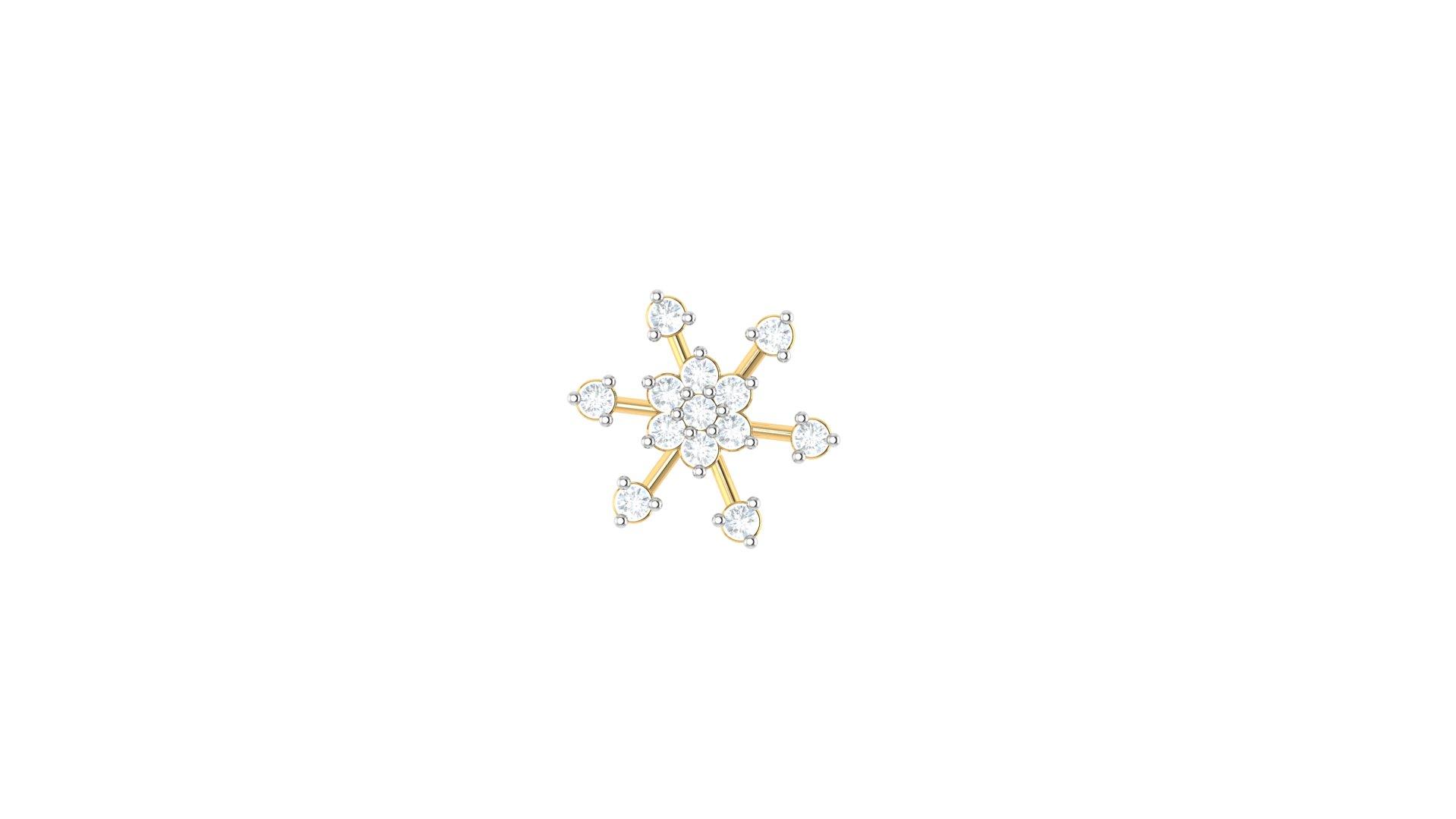 Snowburst Diamond Nosepin , Yellow Gold , 18 K