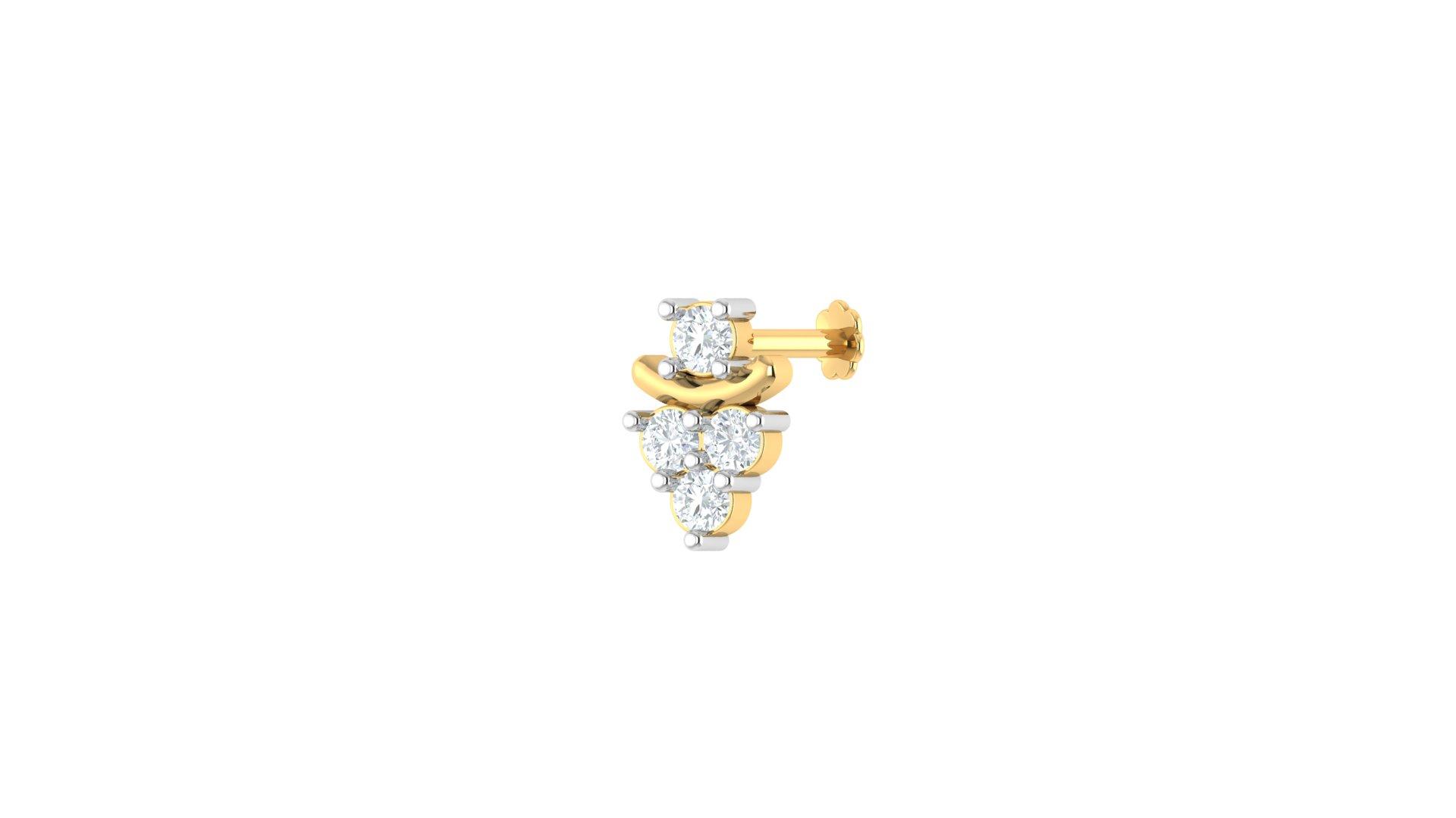 Diamond Grace Nosepin , Yellow Gold , 18 K