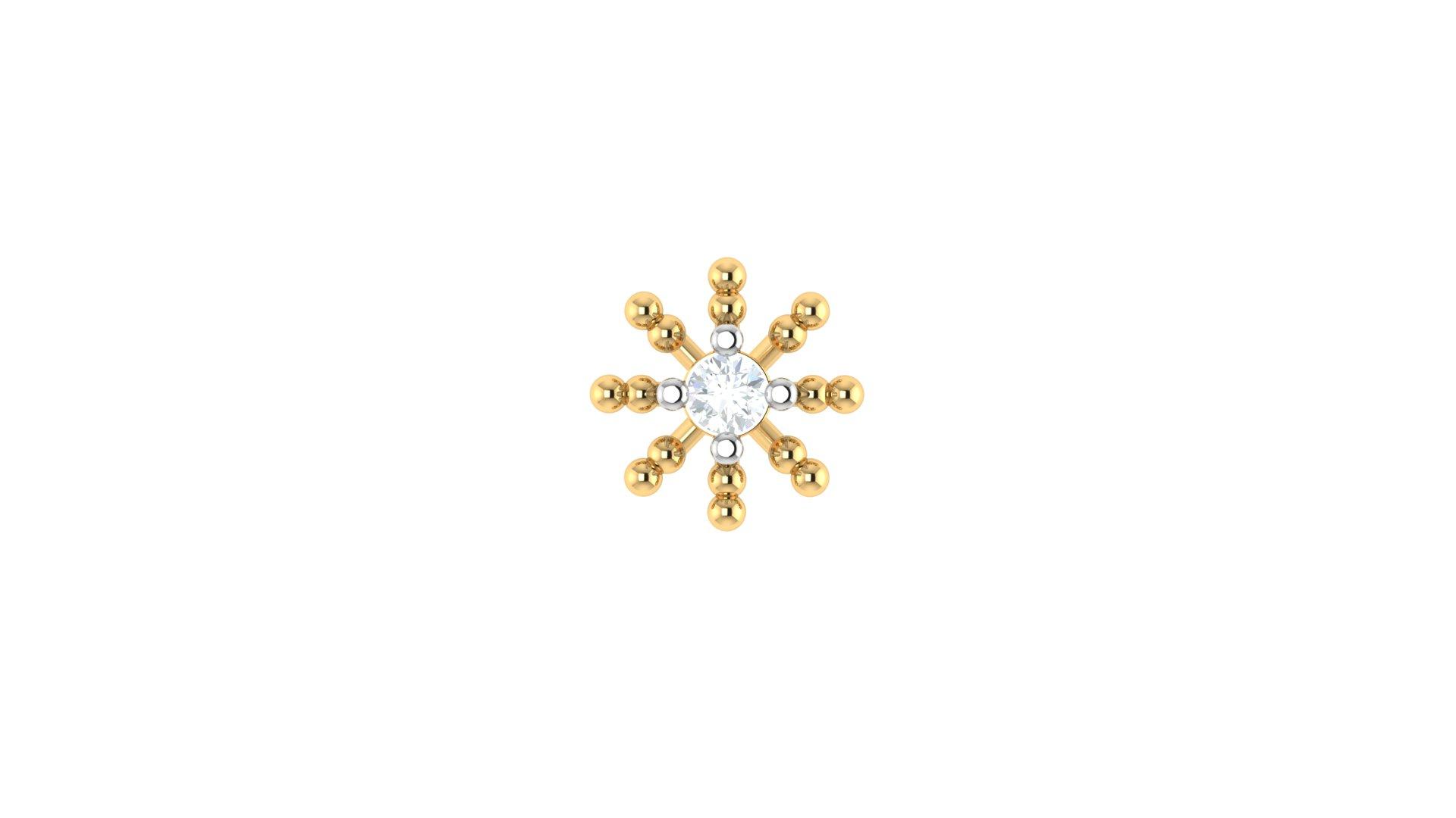 Bloom Diamond Nosepin , Yellow Gold , 18 K