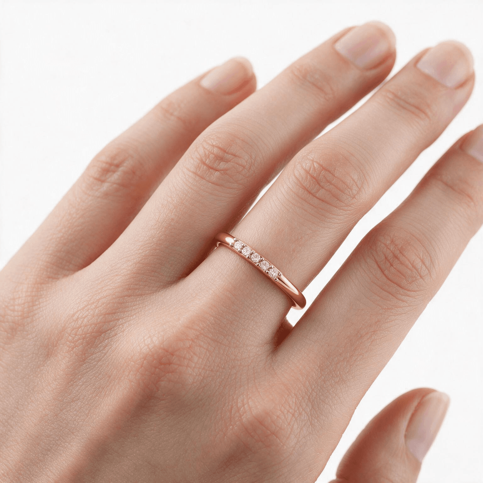 Celeste Diamond Curve Ring , 7MM , 18 K , Yellow Gold
