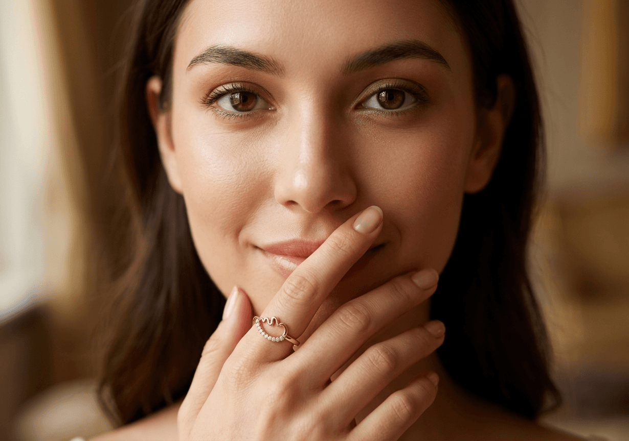The Aura Ring , 7MM , 18 K , Yellow Gold