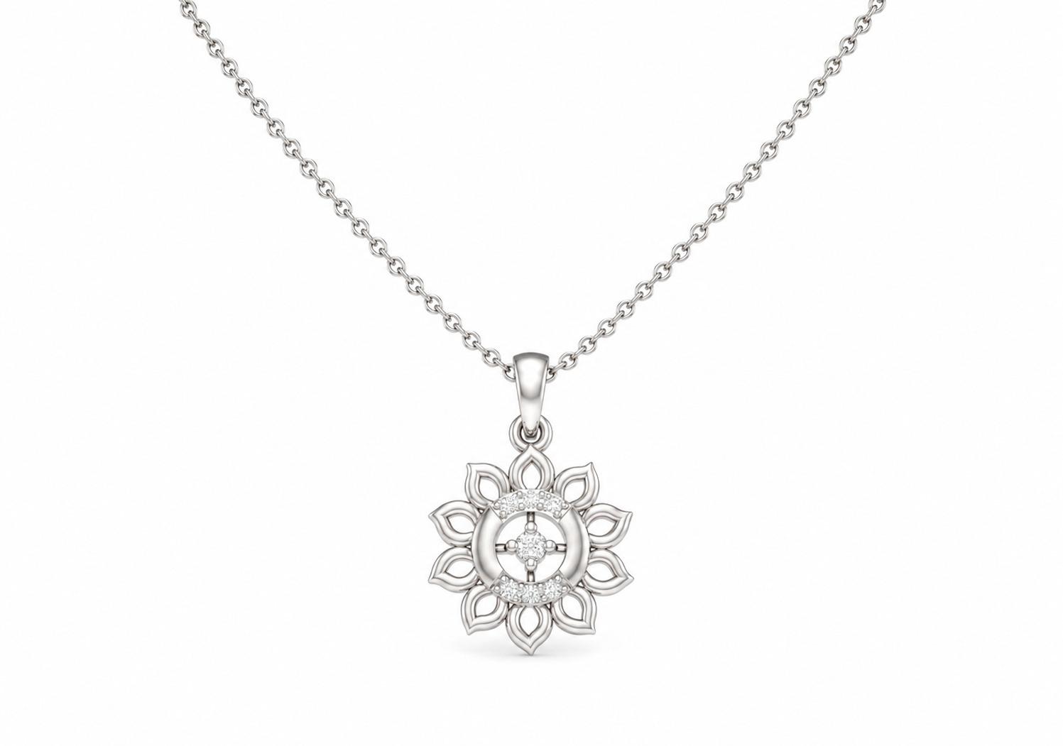 Elara Bloom Pendant , Yellow Gold , 18 K