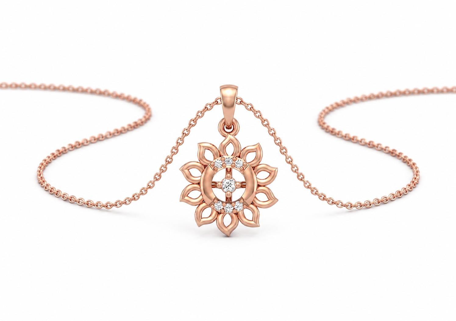Elara Bloom Pendant , Yellow Gold , 18 K