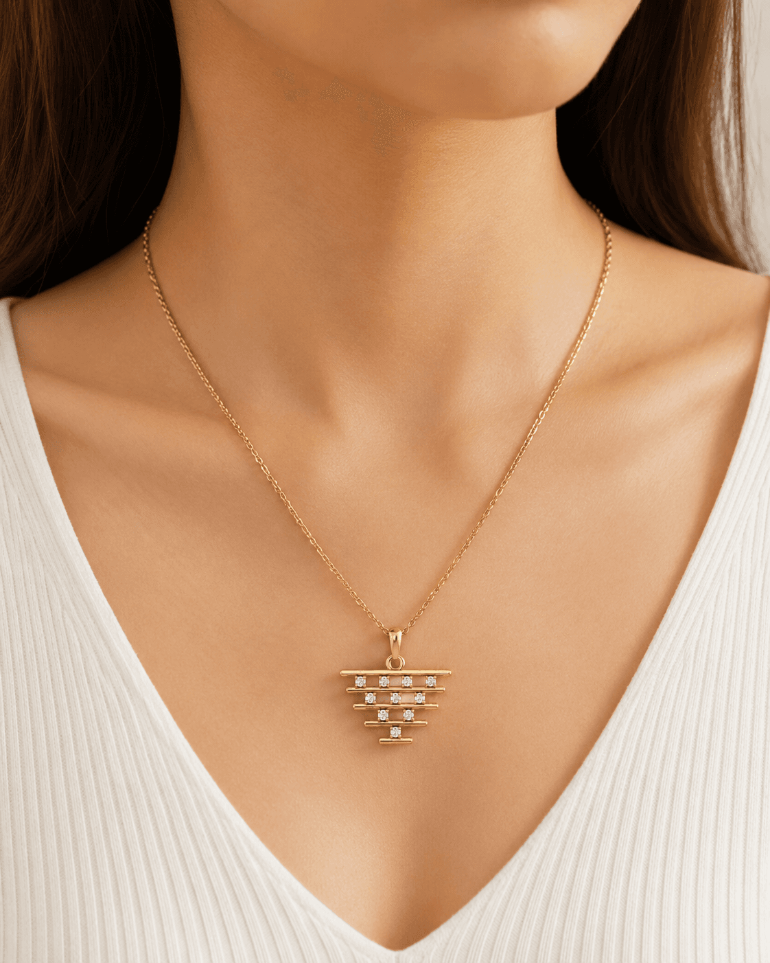 Geometric Spark Pendant , Yellow Gold , 18 K