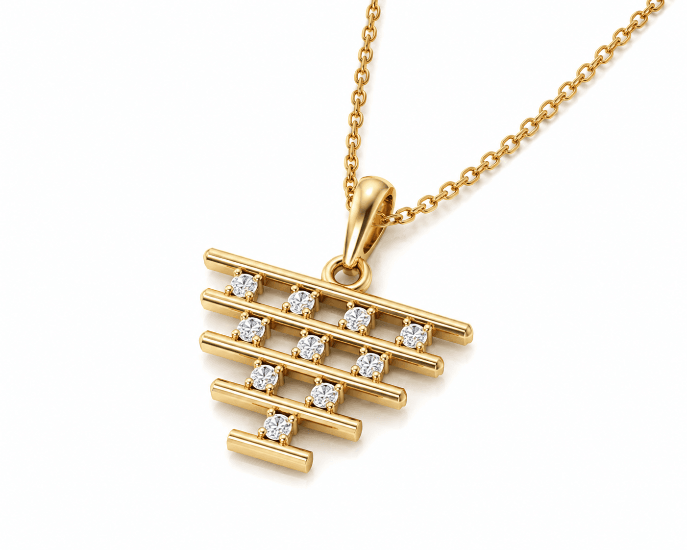 Geometric Spark Pendant , Yellow Gold , 18 K
