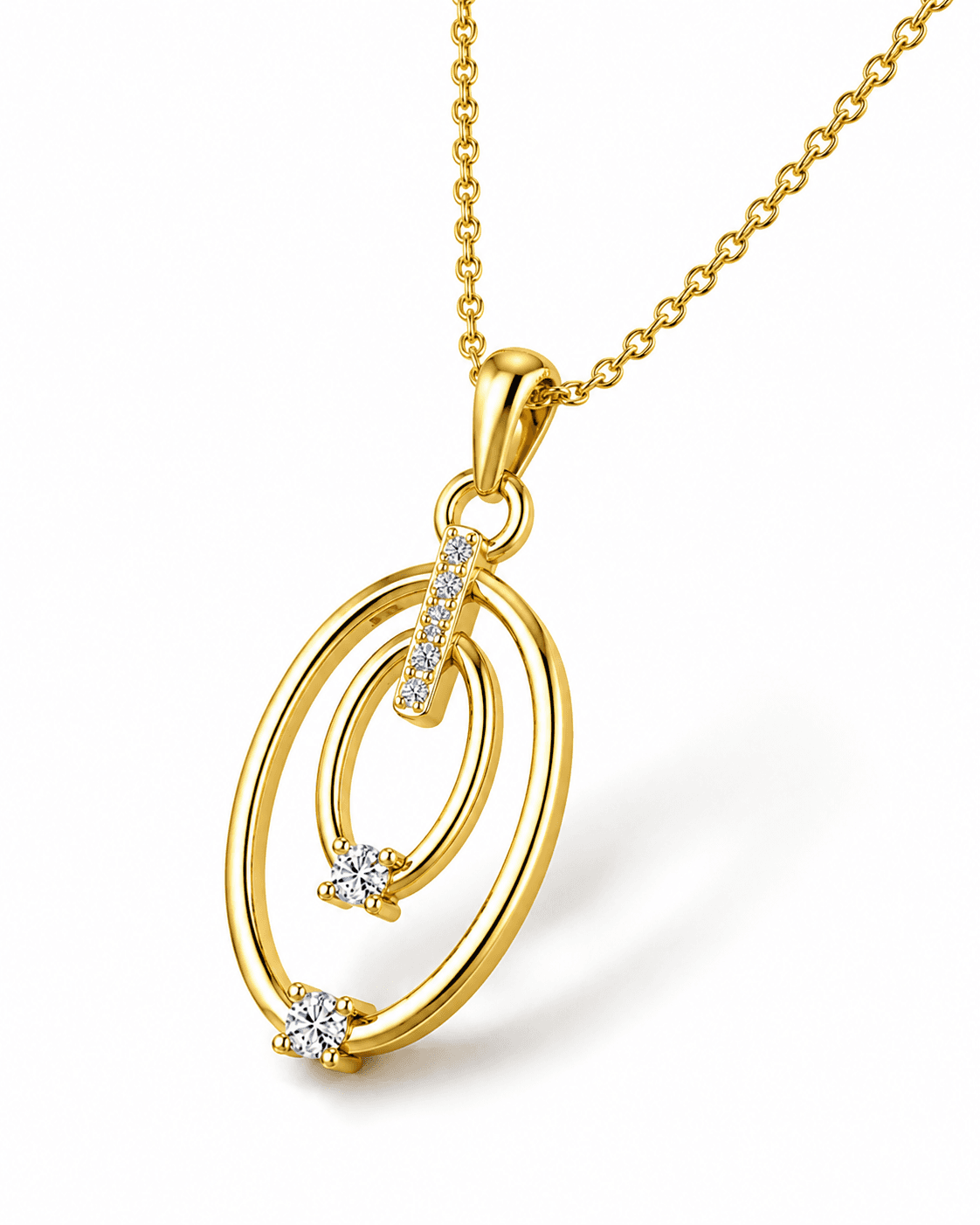 Orbit Shine Pendant , Yellow Gold , 18 K
