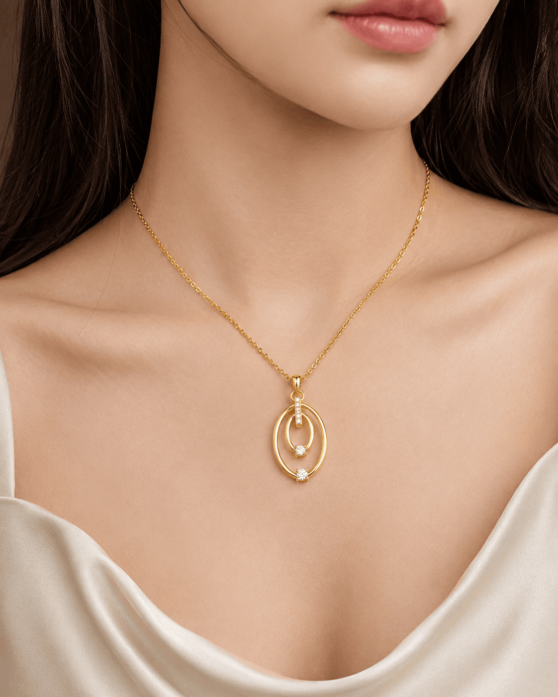 Orbit Shine Pendant , Yellow Gold , 18 K
