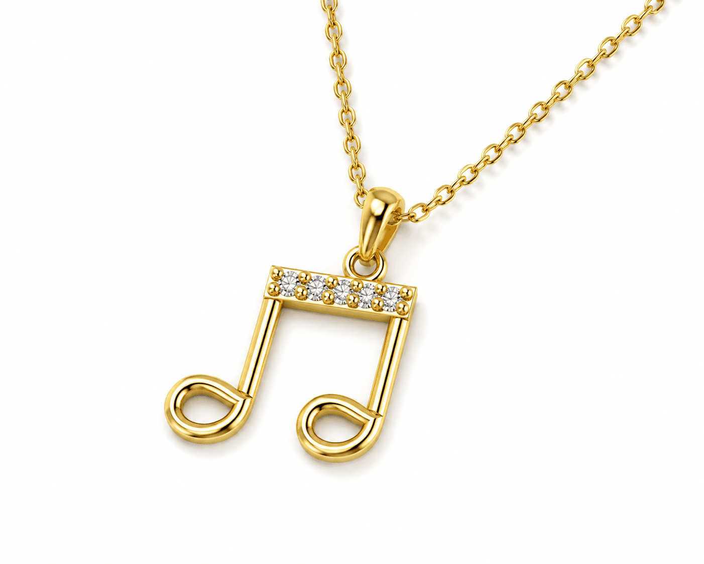 Melody Note Pendant , Yellow Gold , 18 K
