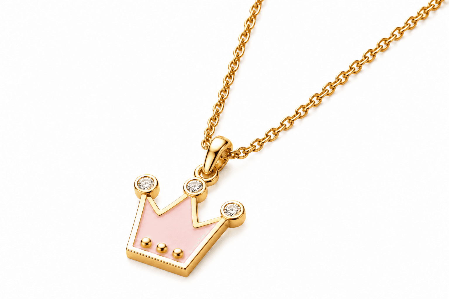 Crown pendant , Yellow Gold , 18 K