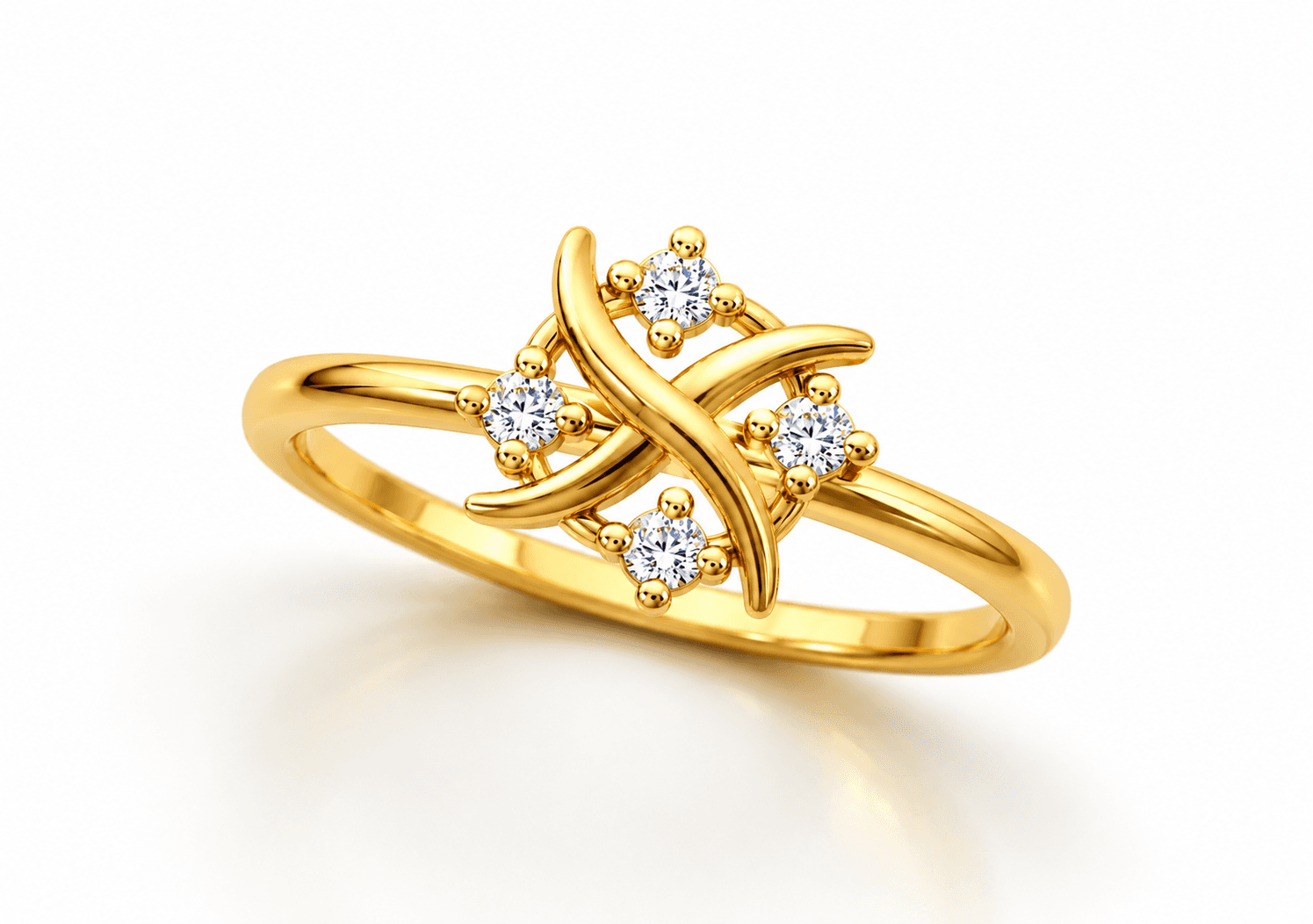 Astral Ring , 7MM , 18 K , Yellow Gold