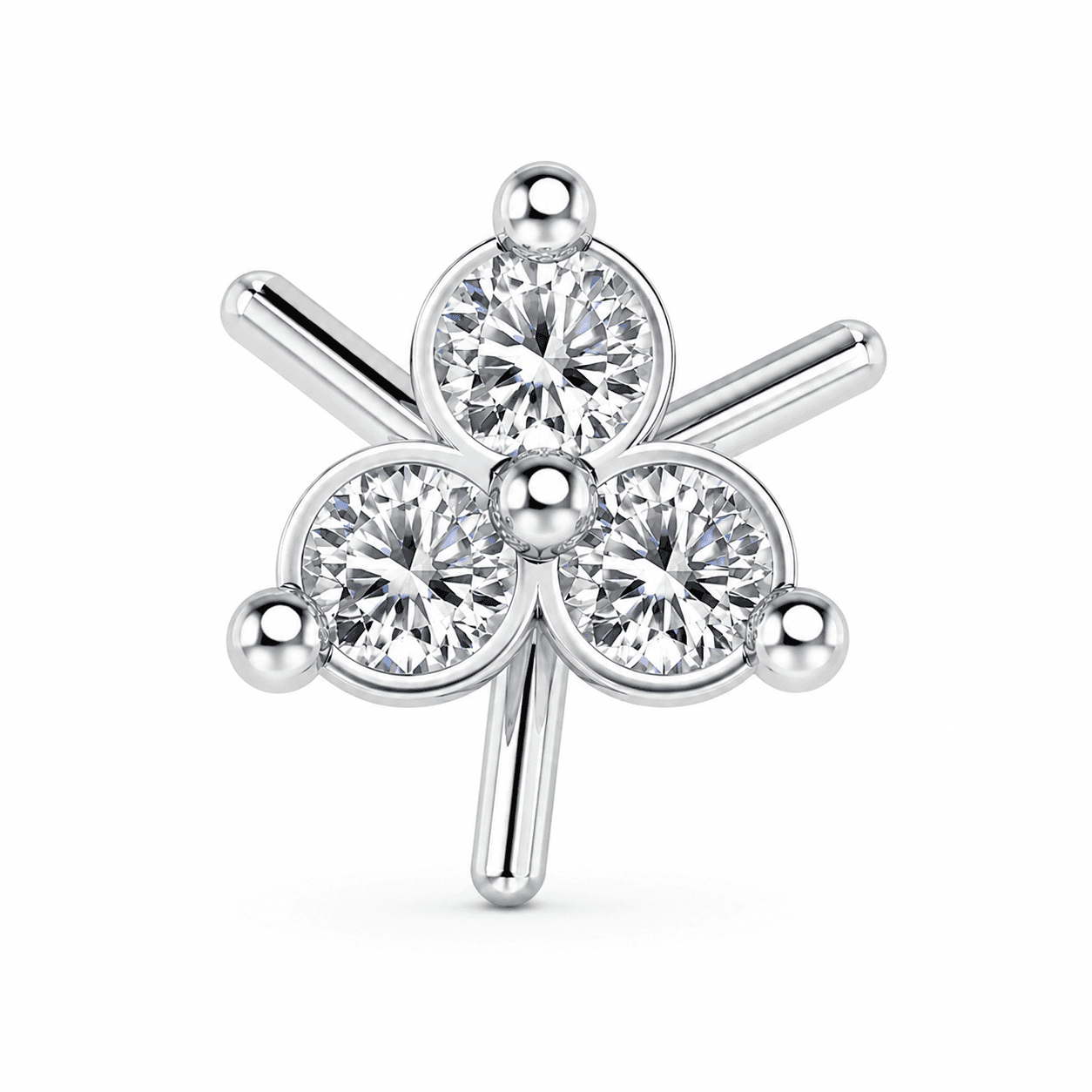 floral Nose Pin , Yellow Gold , 18 K