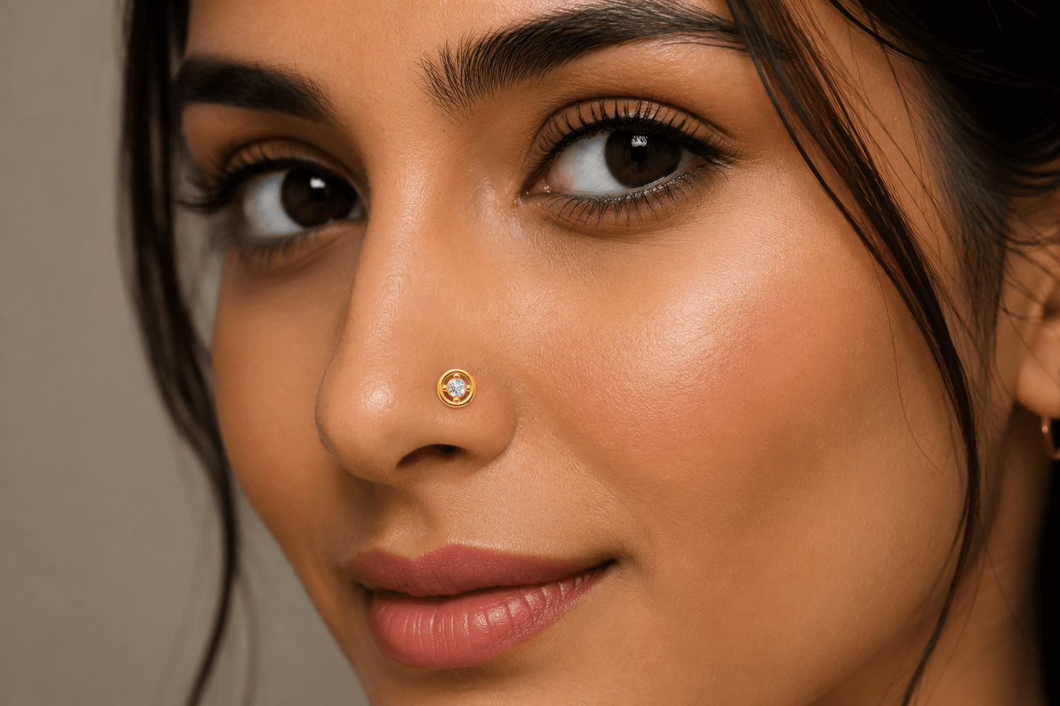 Stellar Diamond Nose Pin , Yellow Gold , 18 K