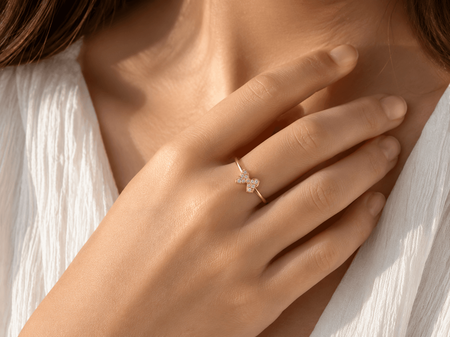 Bow Motif Ring , 7MM , 18 K , Yellow Gold