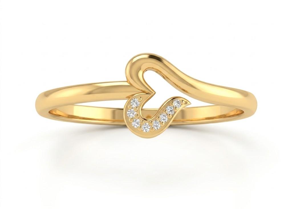 HeartGlow Ring , 7MM , 18 K , Yellow Gold