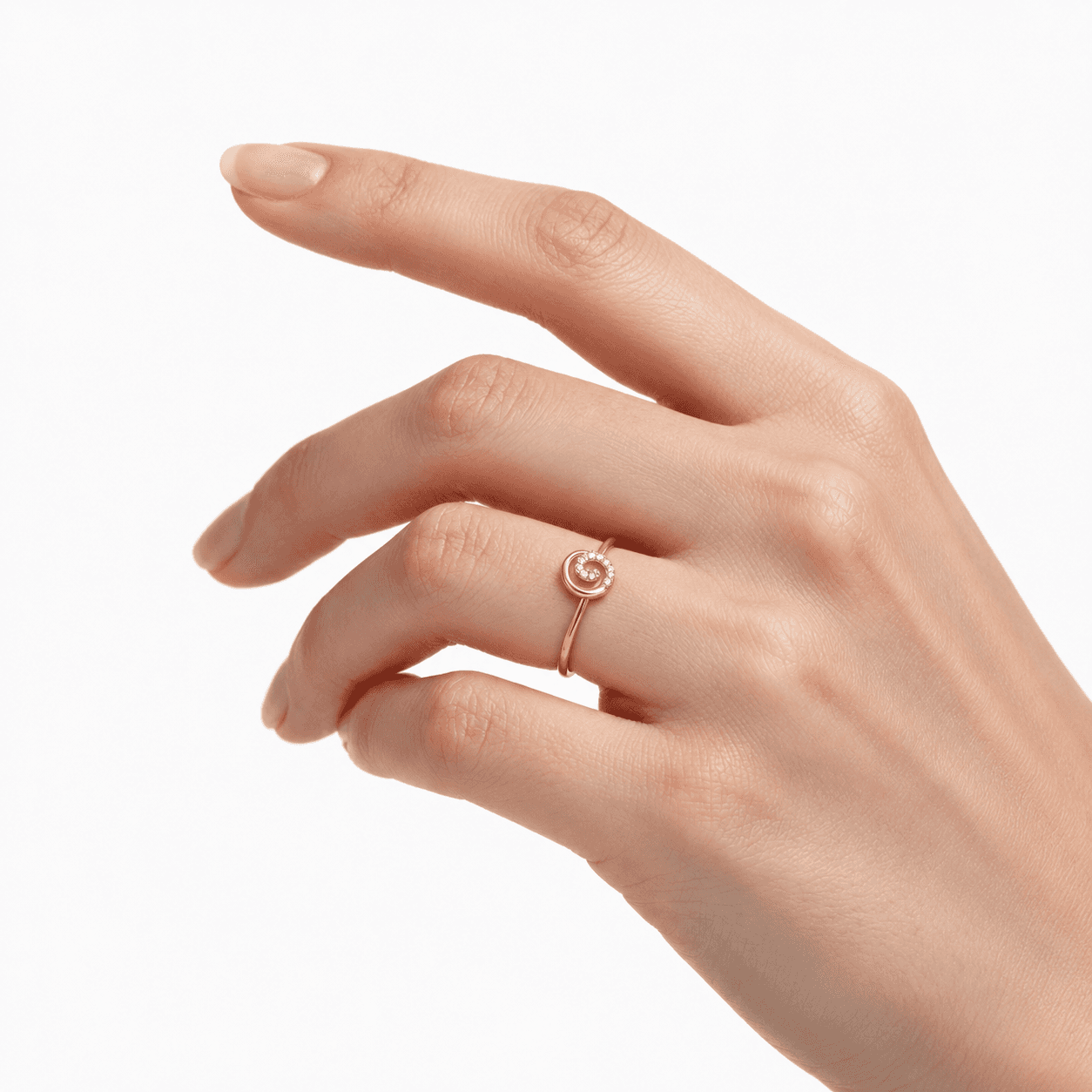 Swirl Diamond Ring , 7MM , 18 K , Yellow Gold