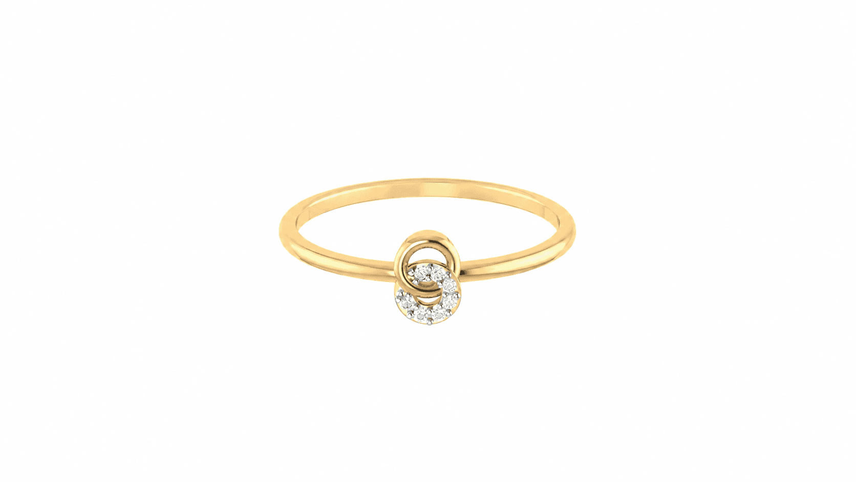 Infinity Halo Diamond Ring , 7MM , 18 K , Yellow Gold
